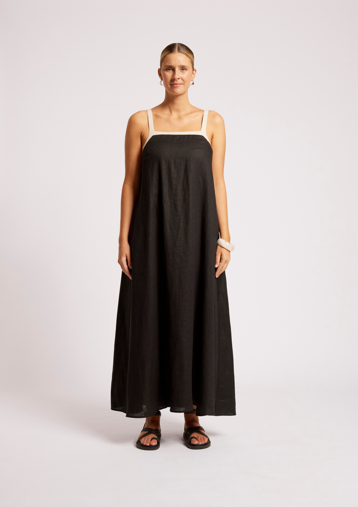 Eb + Ive Maris Splice Tank Maxi Dress - Black / Tusk