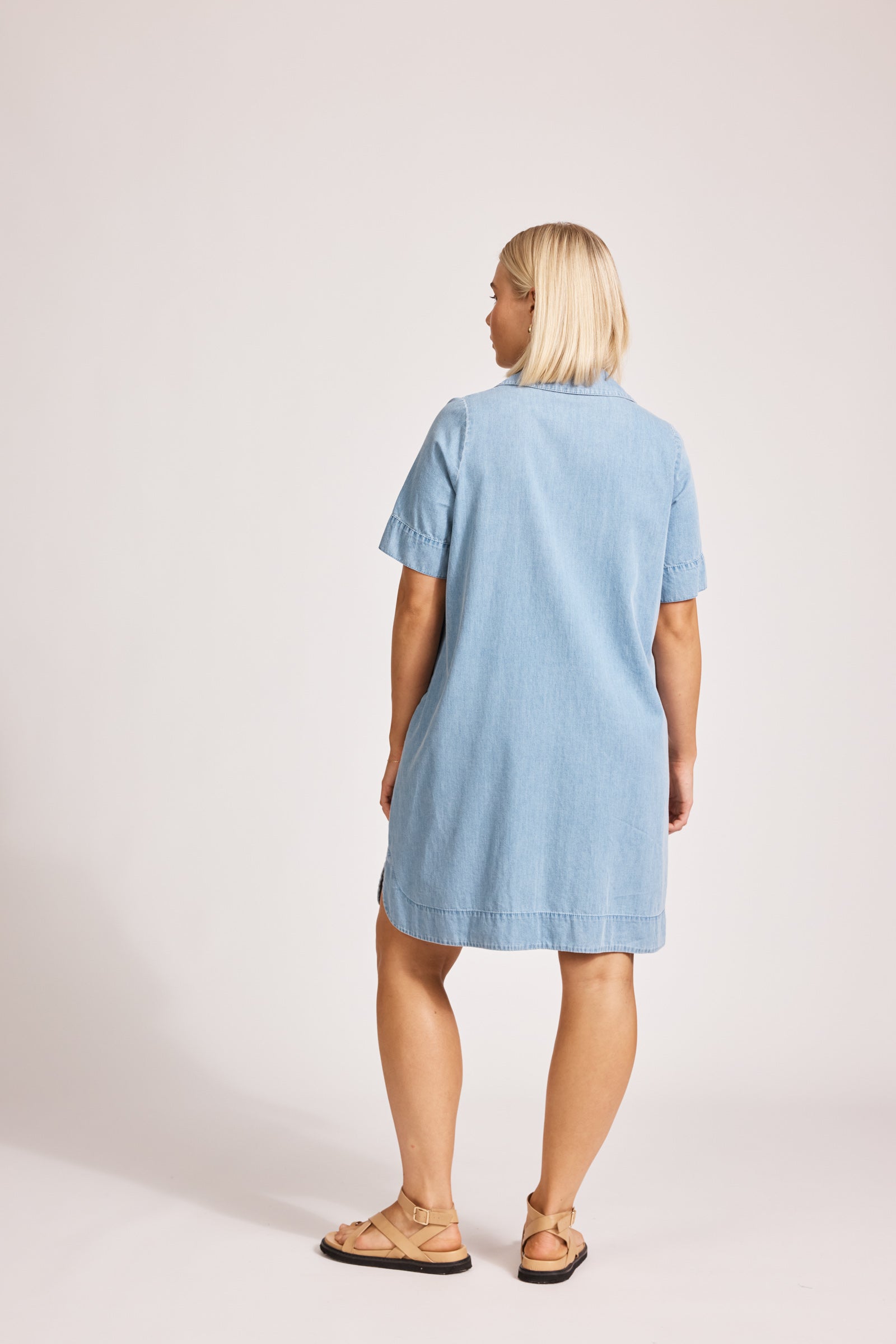Melenia Denim Shirt Dress - Denim