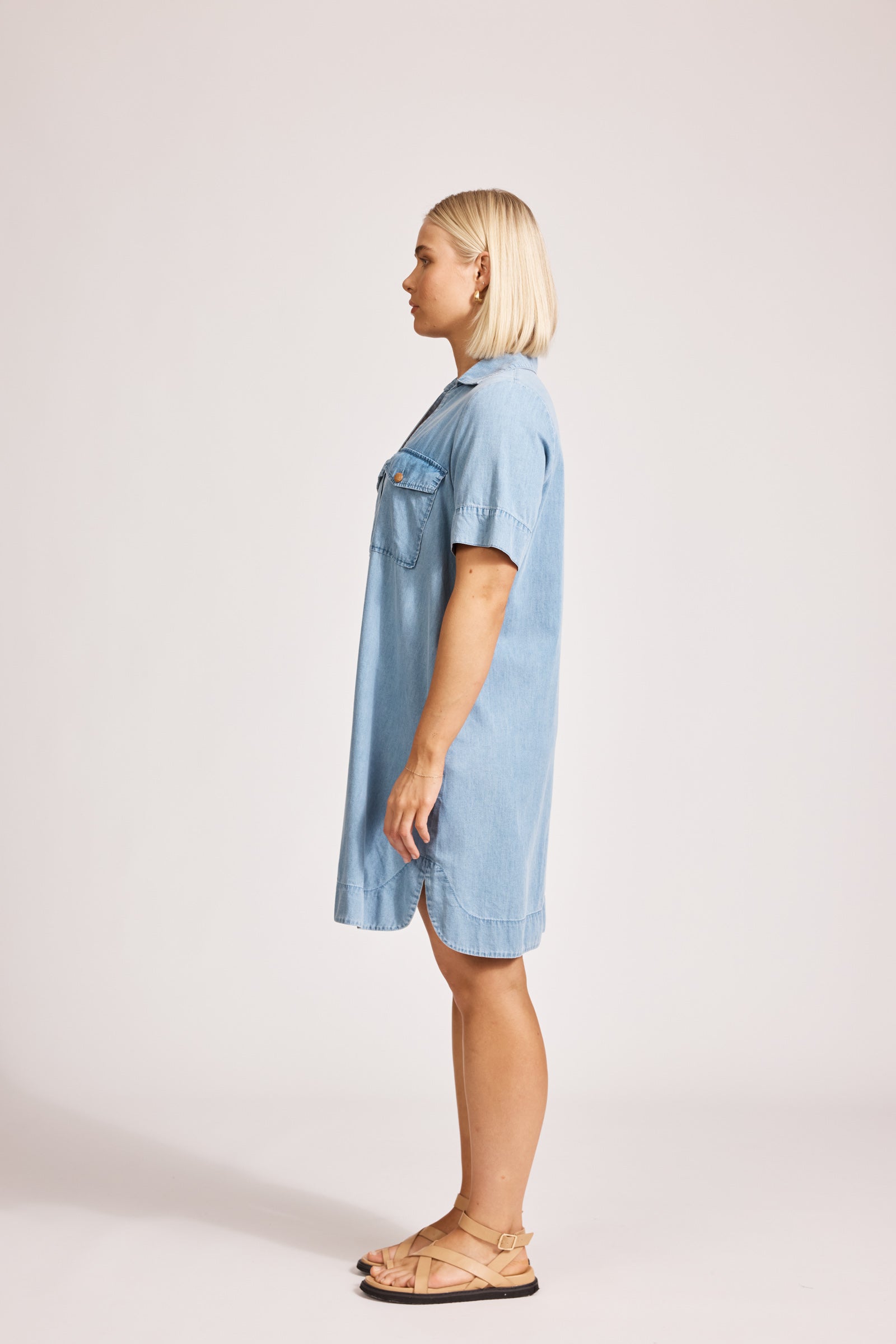 Melenia Denim Shirt Dress - Denim