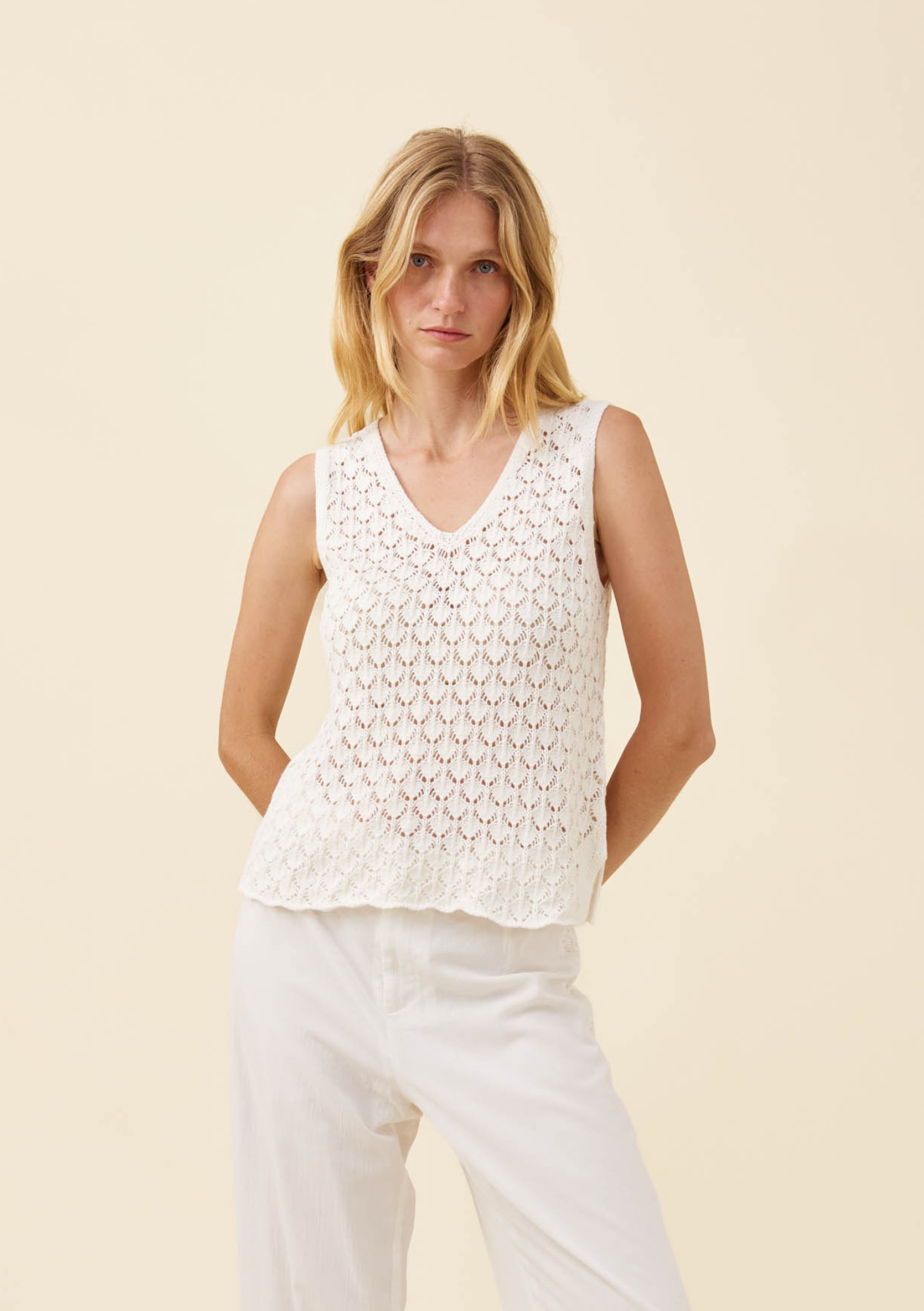 Mia Knit Top - White