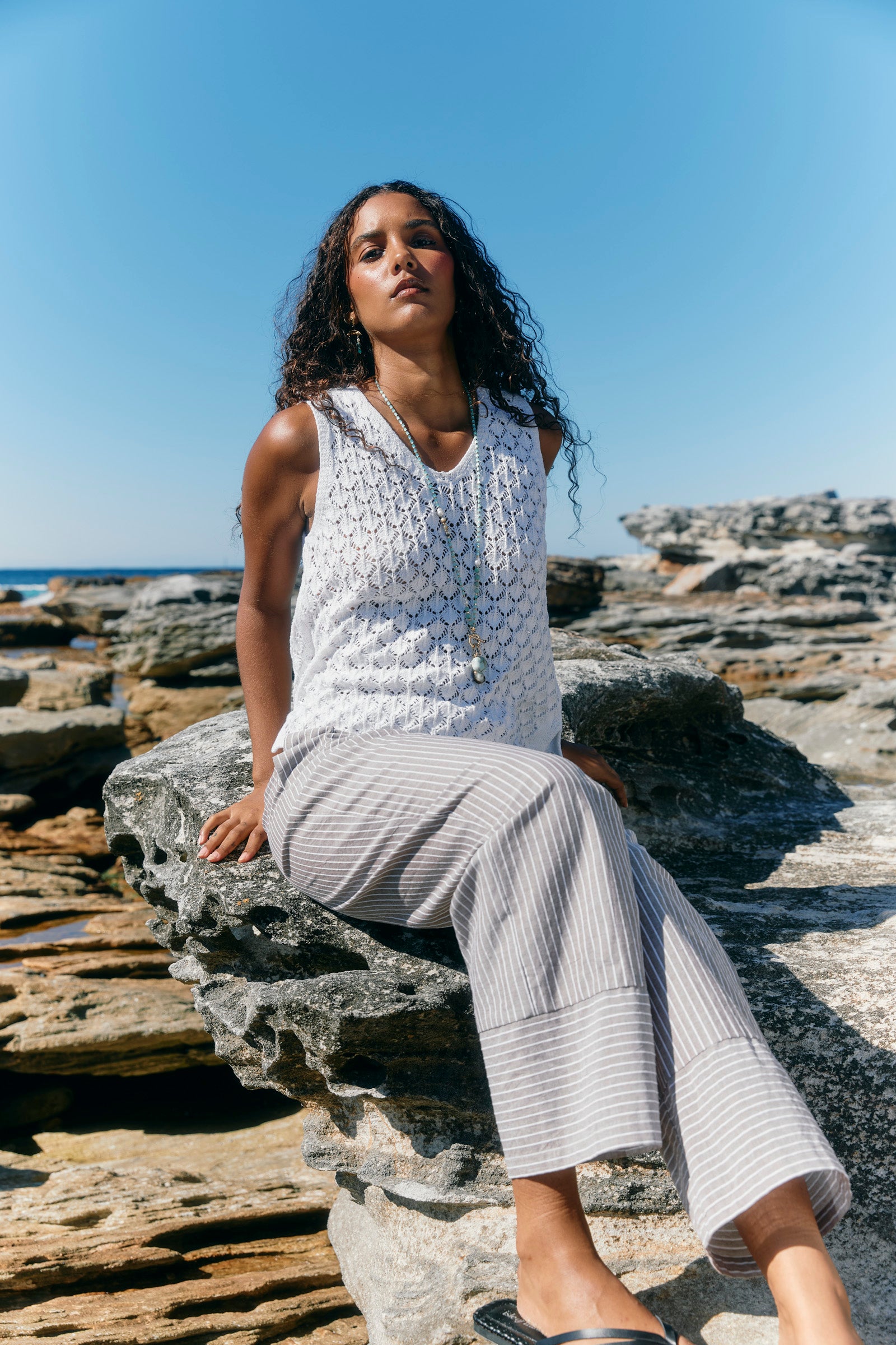 Mia Knit Top - White
