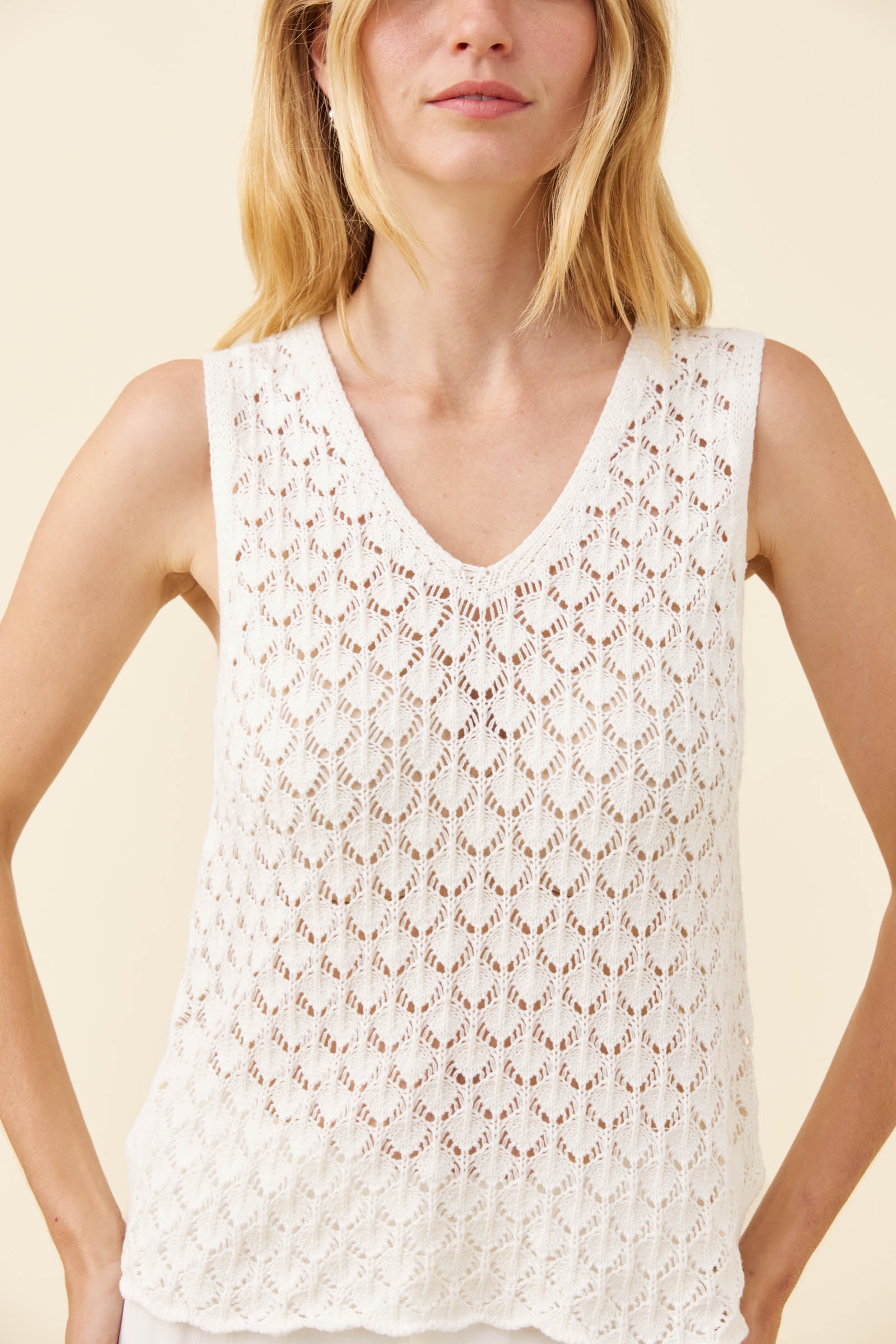 Mia Knit Top - White