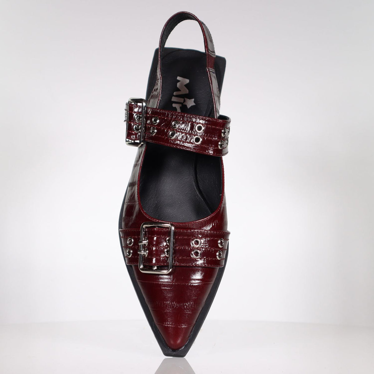 Minx Mor Sling Back Sandal - Bordo Croc