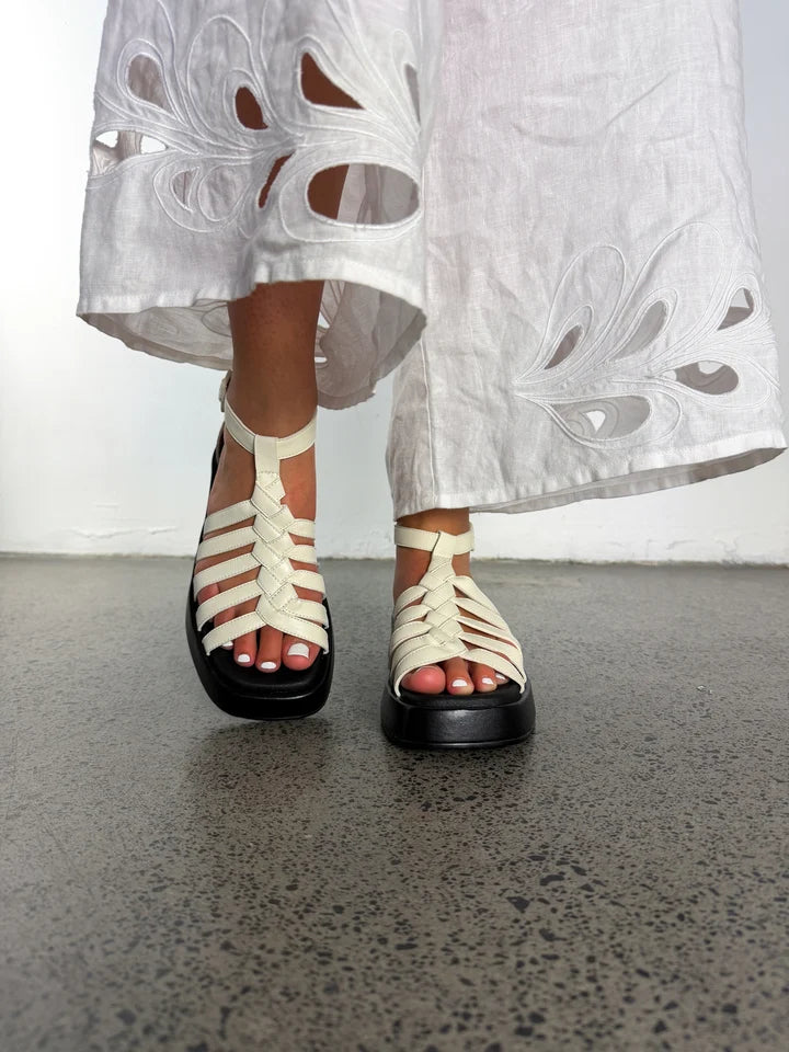 Minx Nanette Sandal - Ivory / Black Sole