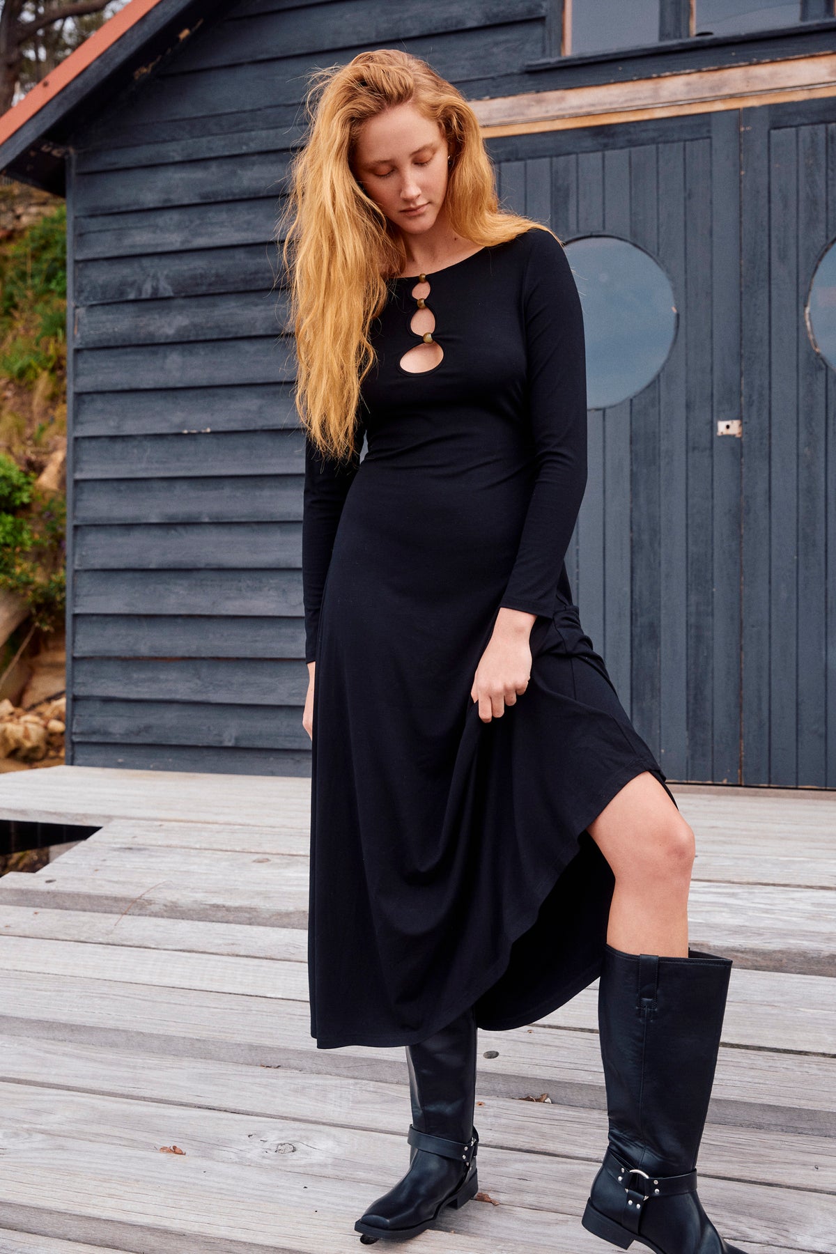 Isle of Mine Naria Bead Dress - Onyx