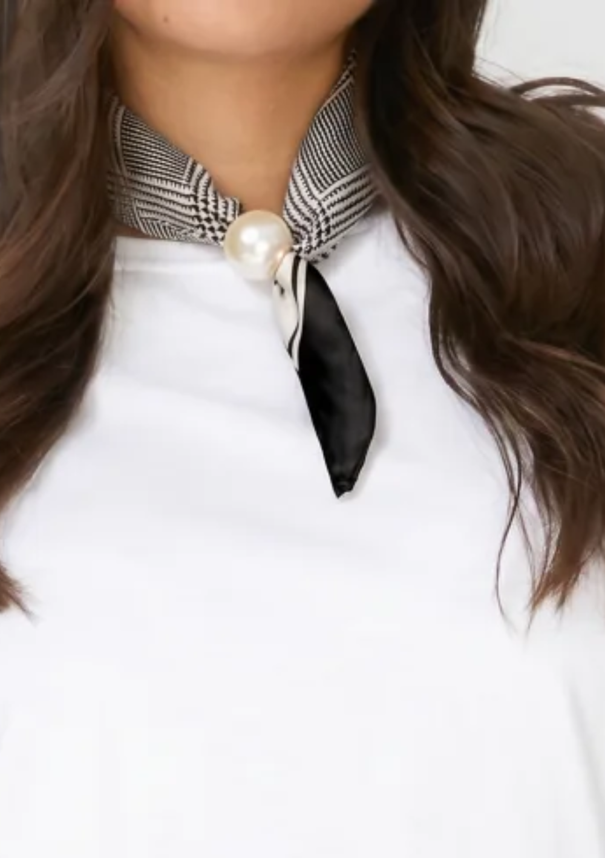 Stella + Gemma Scarf with Pearl - Black & Taupe