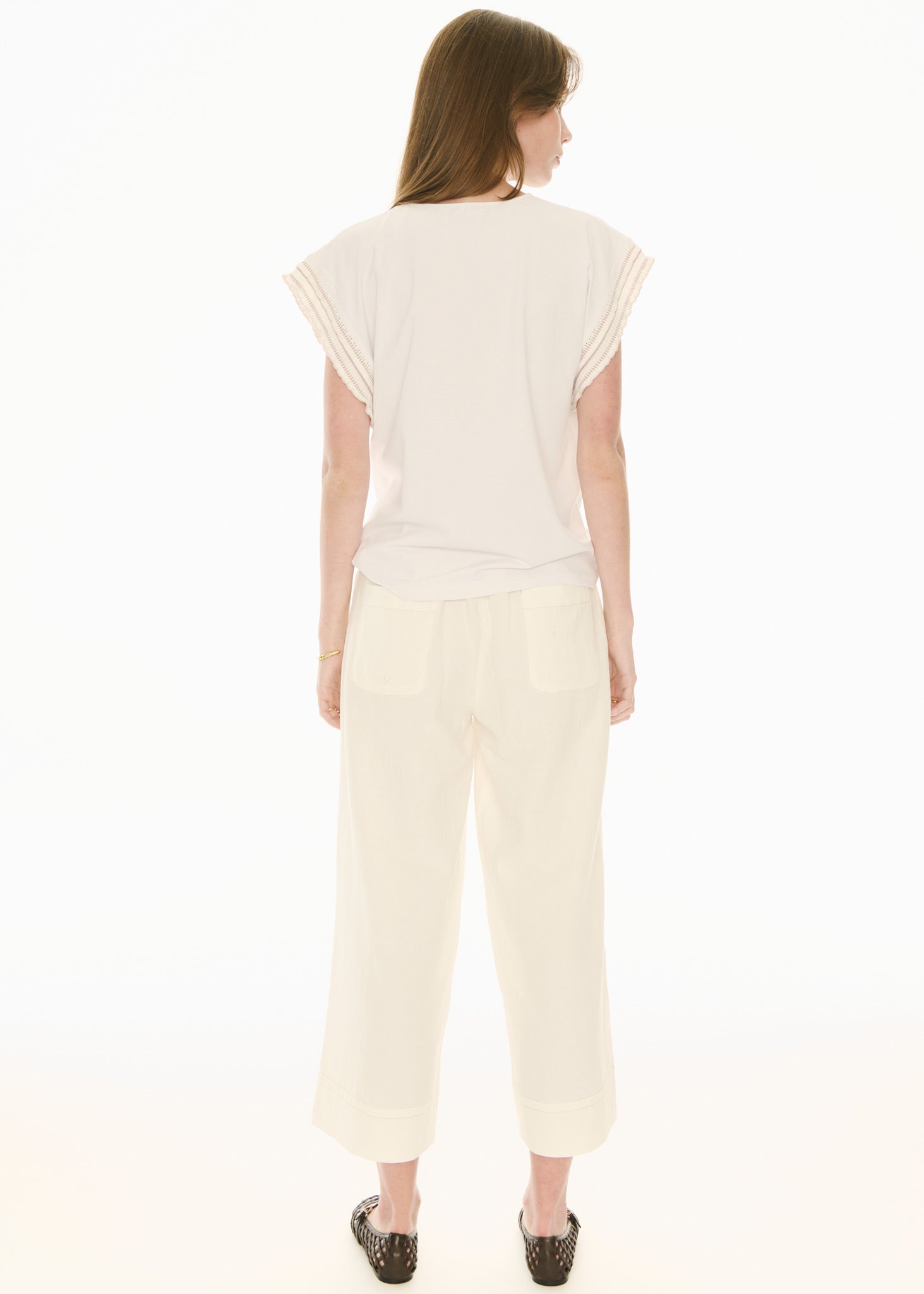 Oskar Cropped Pant - Ecru