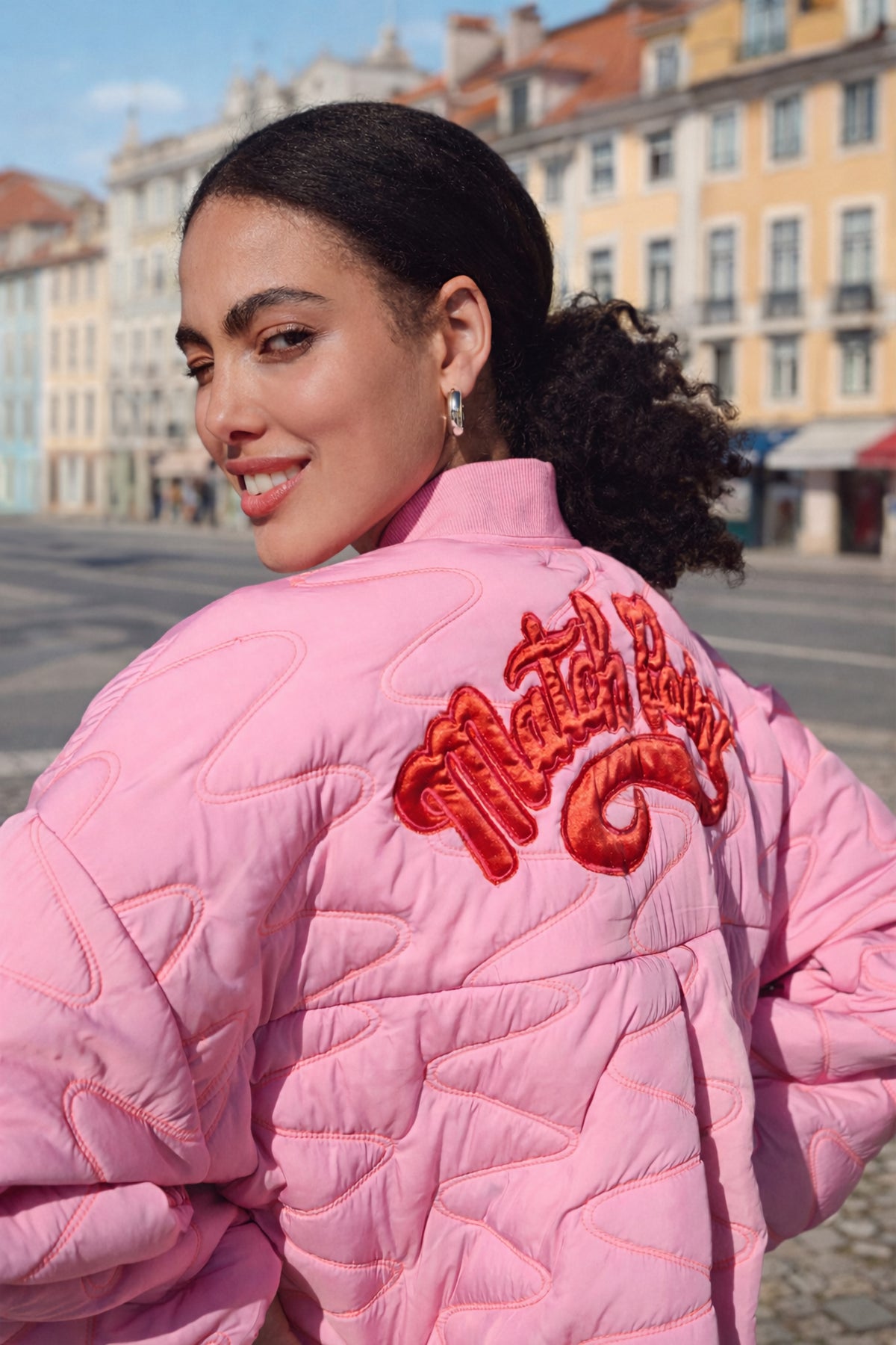 Pom Amsterdam Quilted Cheering Jacket - Pink