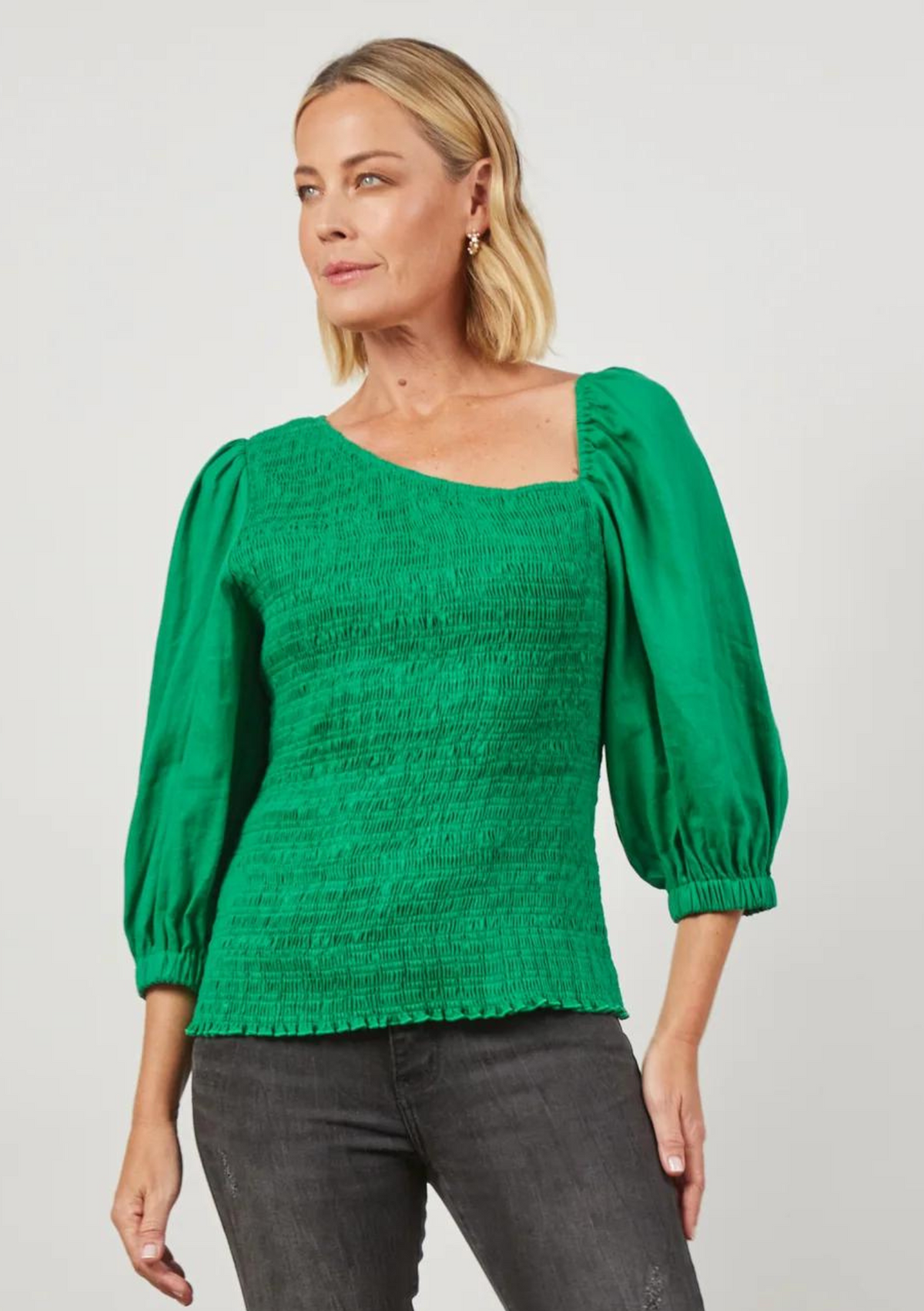 Isle of Mine CLEARANCE Panorama Shirred Top - Meadow