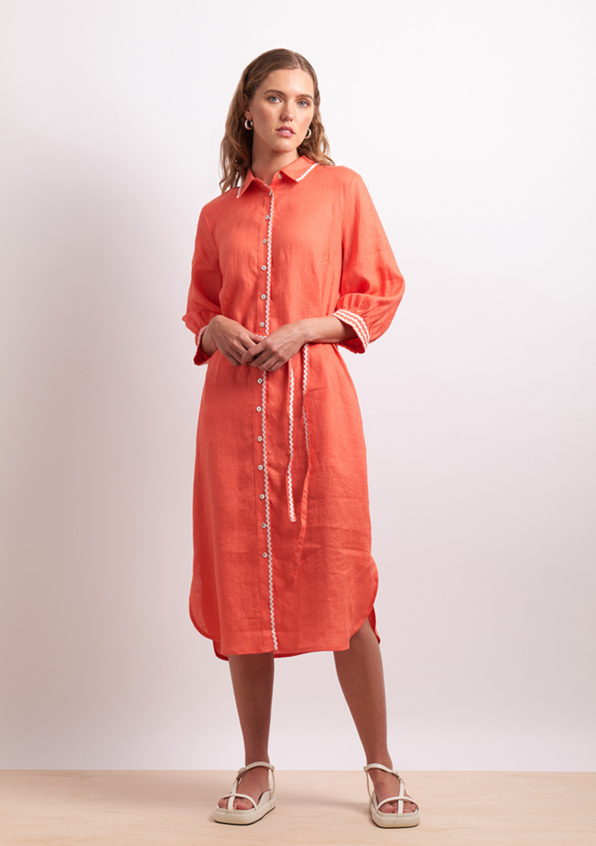 Neris CLEARANCE Ric Rac Shirt Dress - Calypso