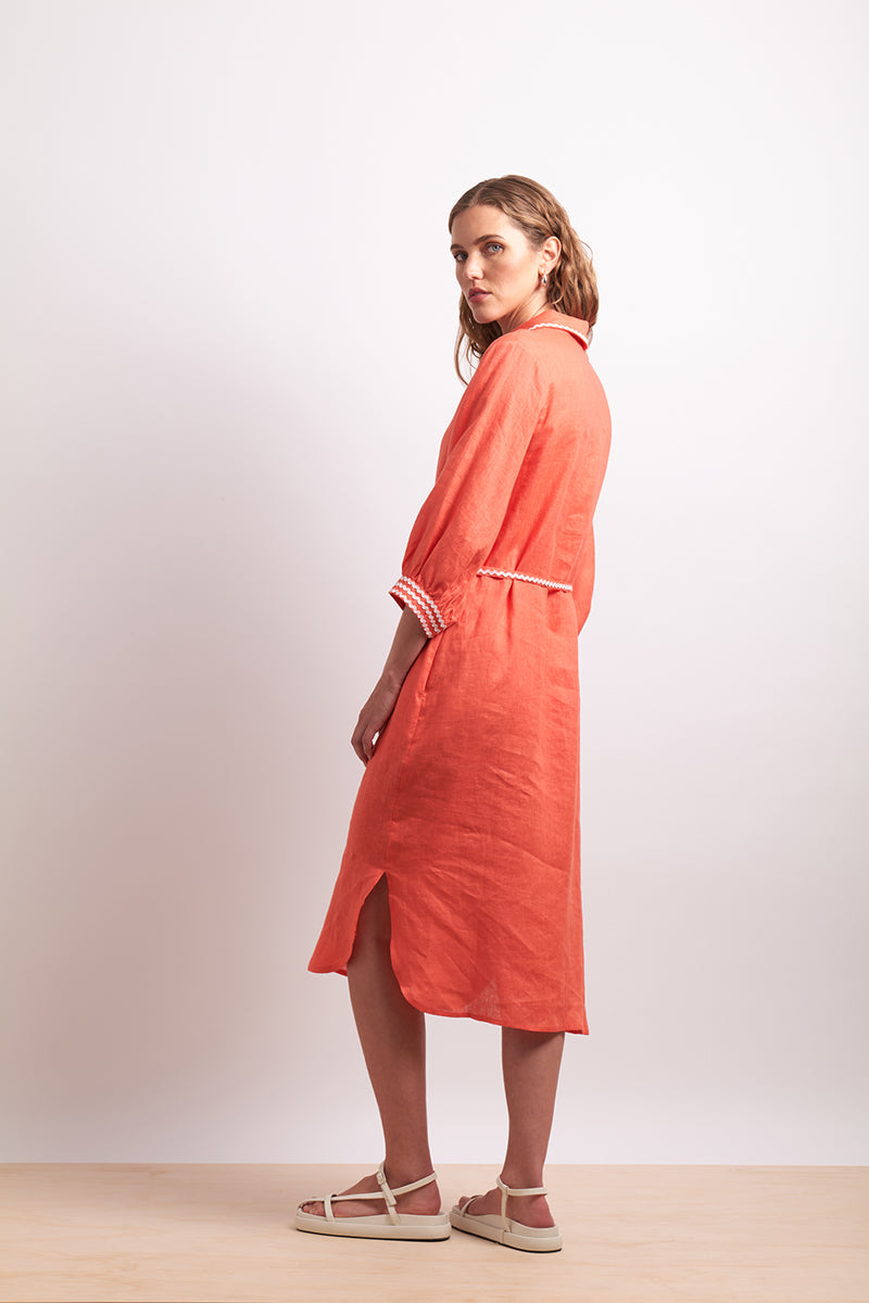 Neris CLEARANCE Ric Rac Shirt Dress - Calypso