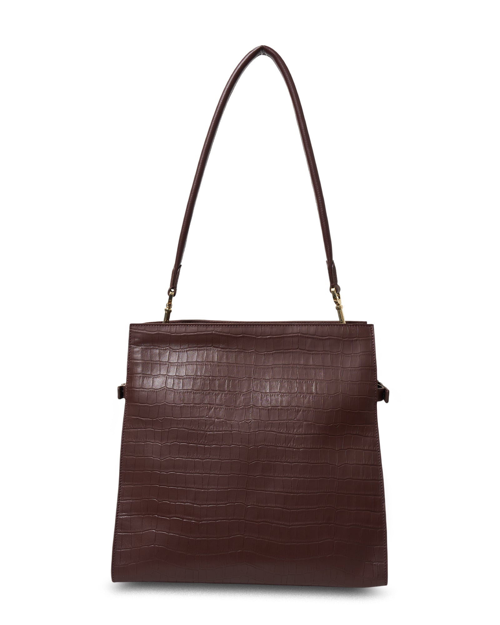 Beatrice Shoulder Bag - Espresso Croc