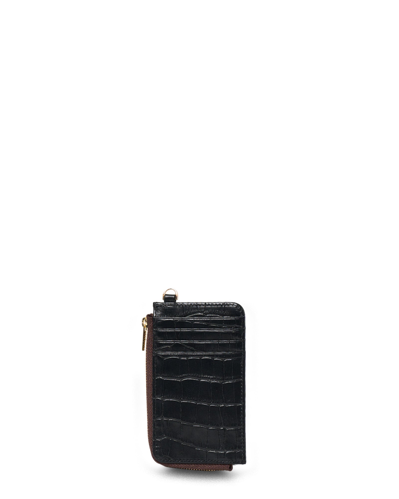 Winona Card Holder - Black Croc