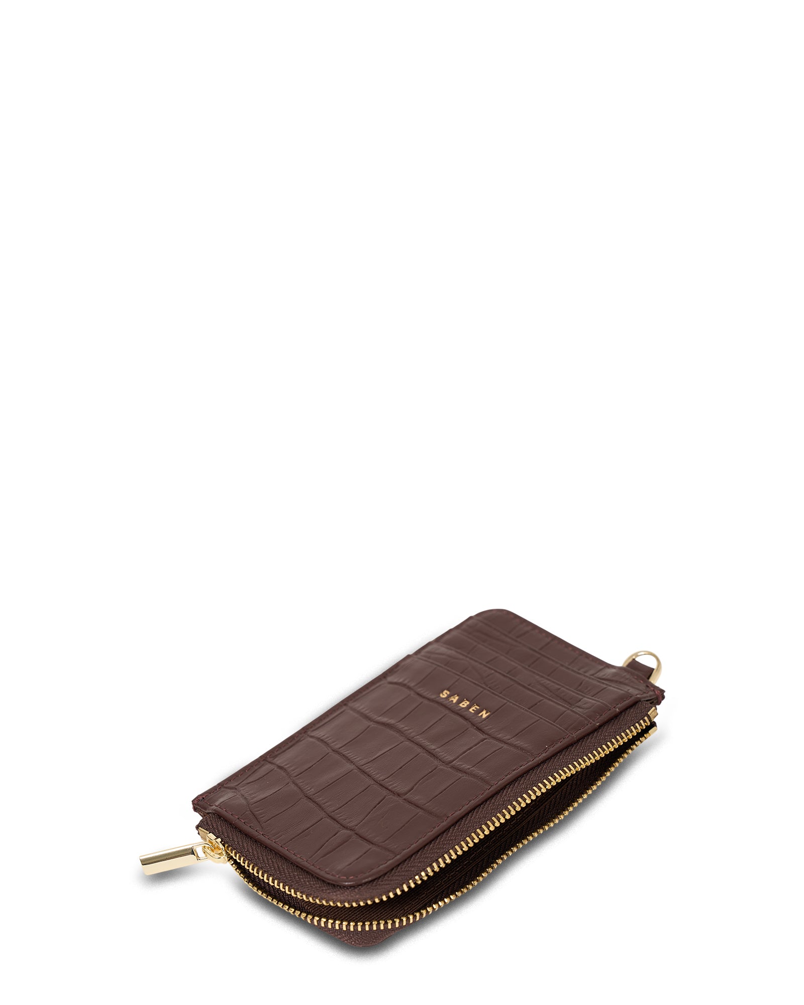 Winona Card Holder - Espresso Croc