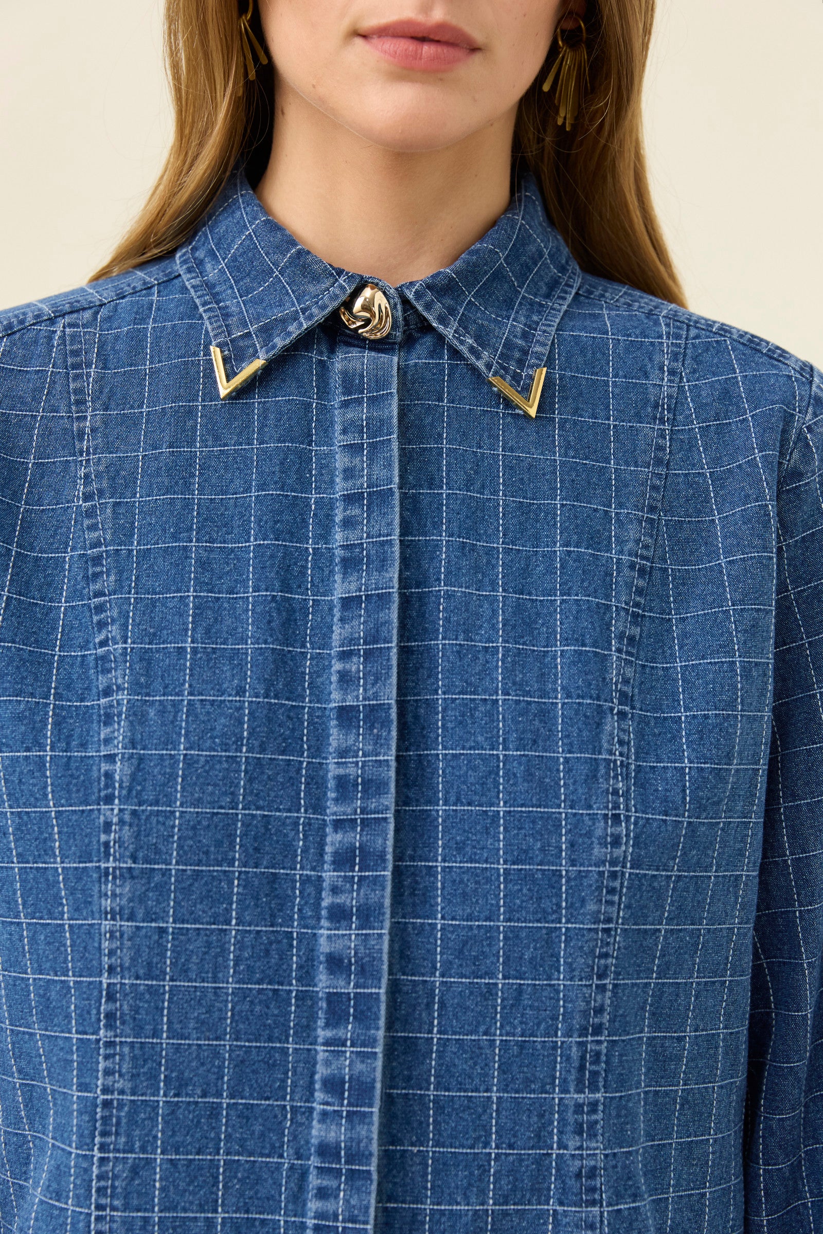 Sloane Denim Shirt - Check