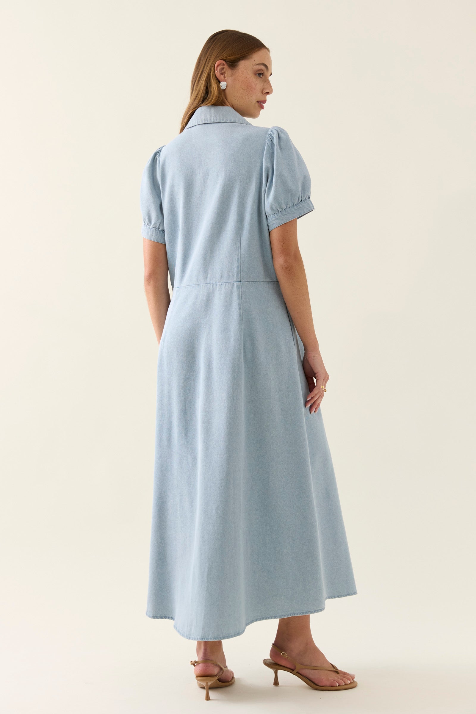 Sofie Denim Maxi Dress - Sky