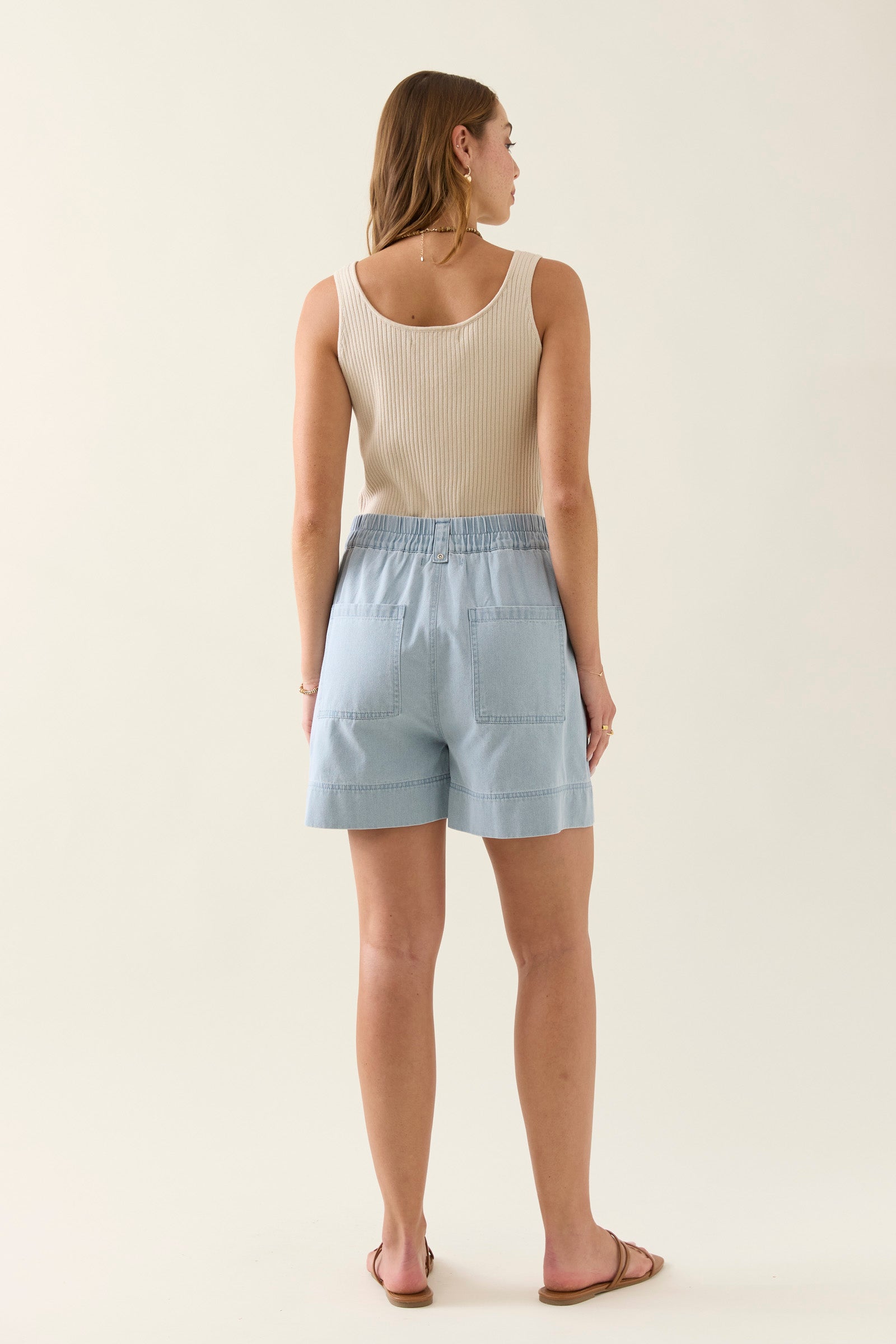 Sofie Denim Shorts - Sky