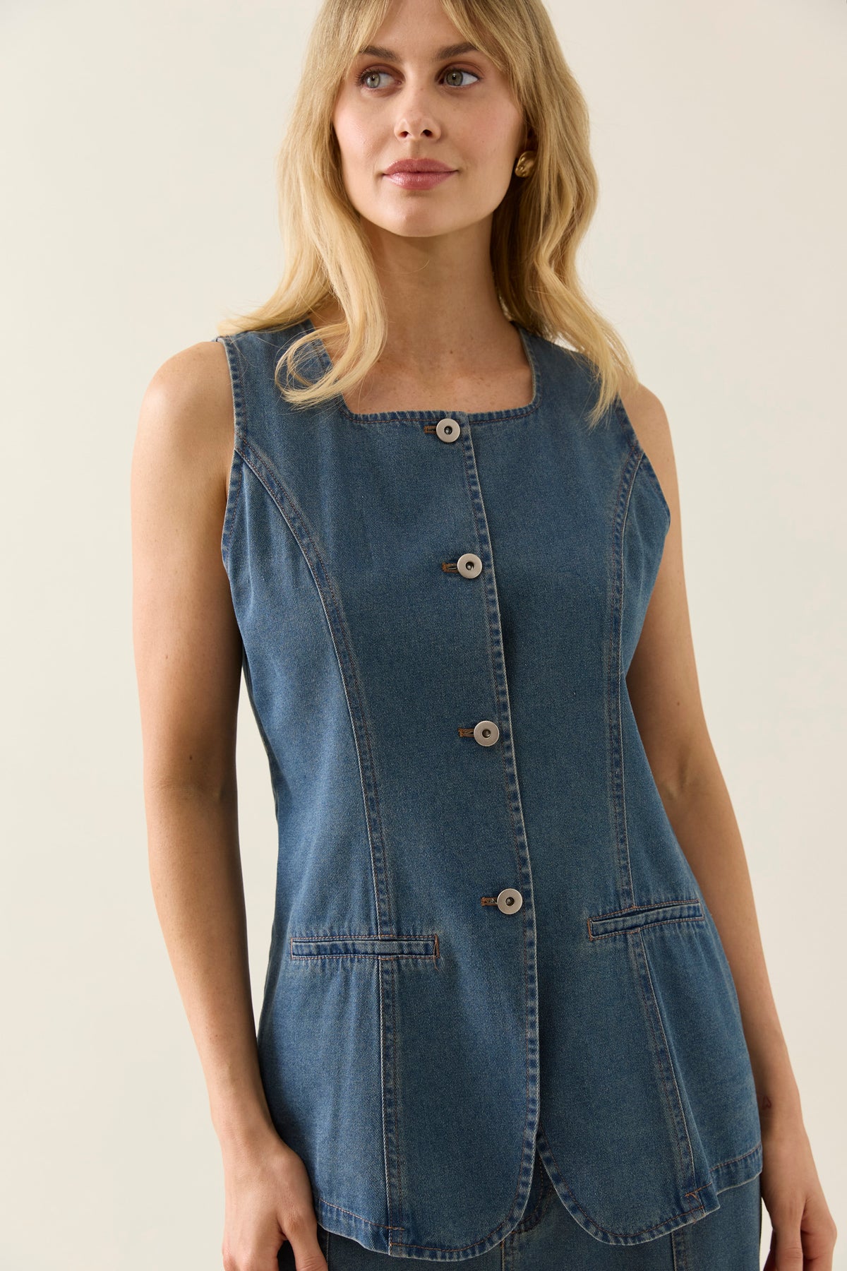Isle of Mine CLEARANCE Sofie Denim Vest - Drift