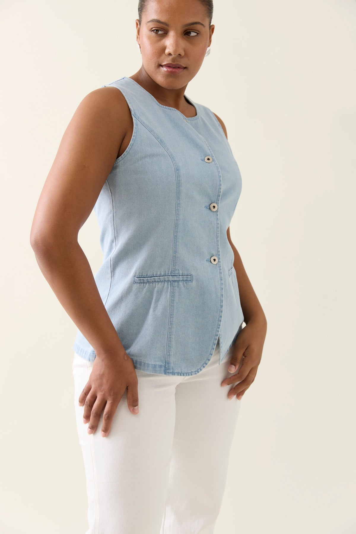 Isle of Mine CLEARANCE Sofie Denim Vest - Sky