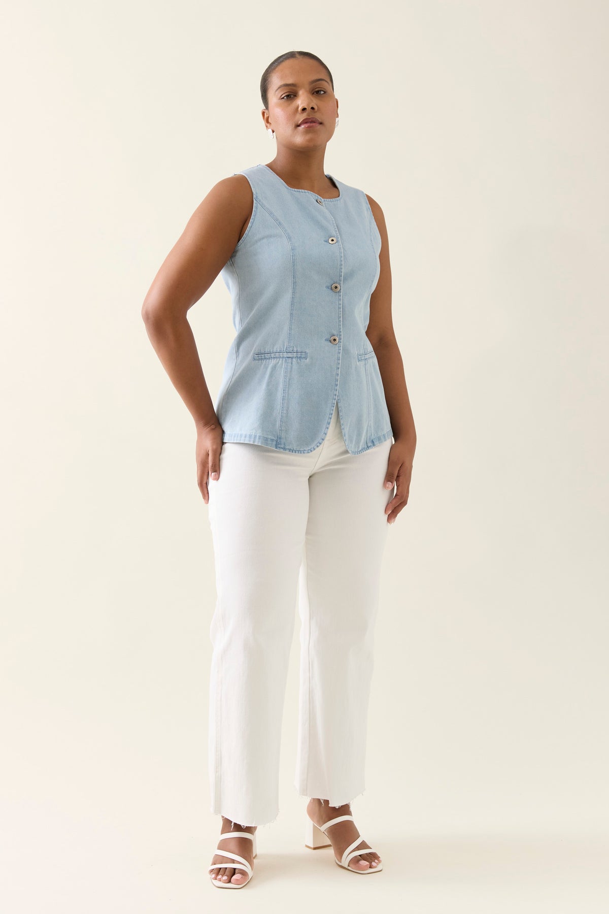 Isle of Mine CLEARANCE Sofie Denim Vest - Sky