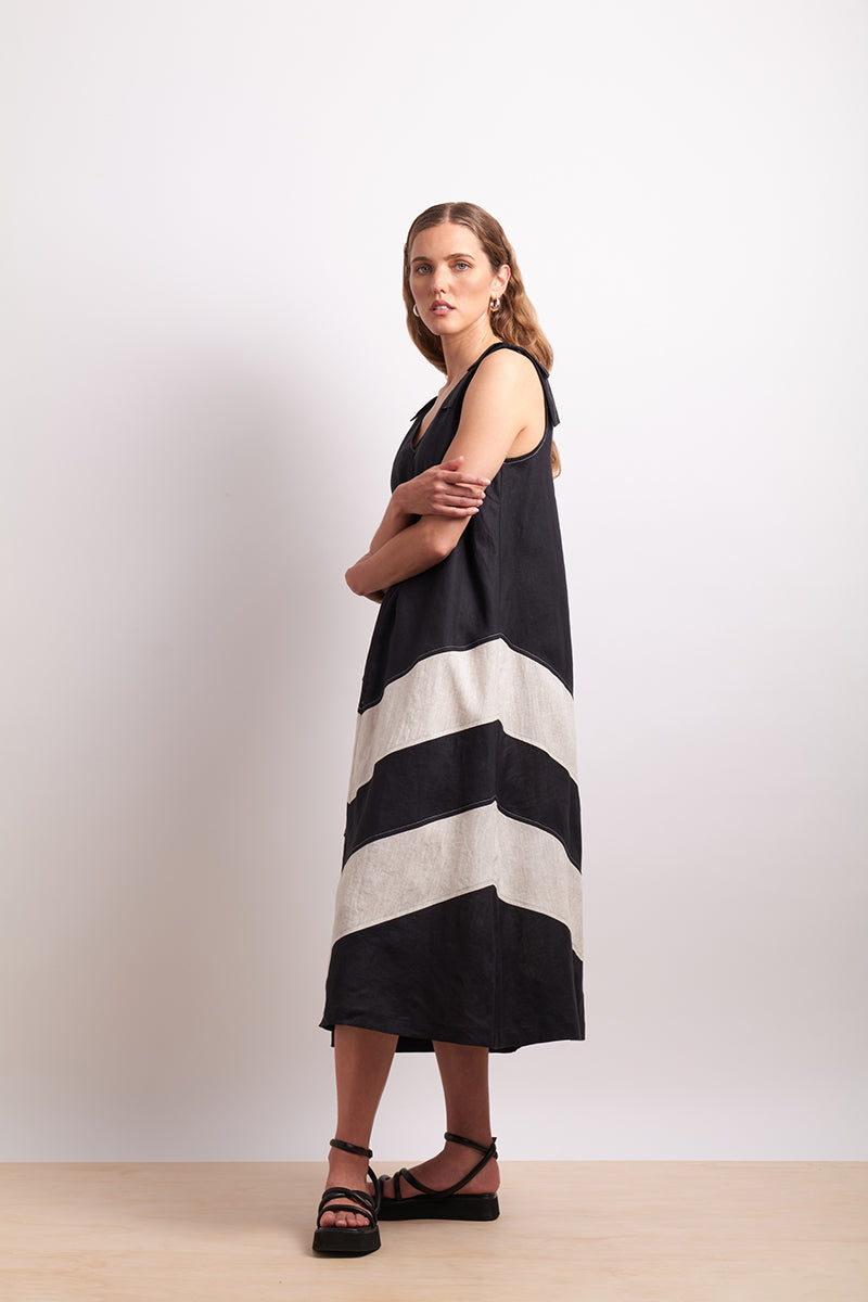 The Mixer Dress - Black Sesame