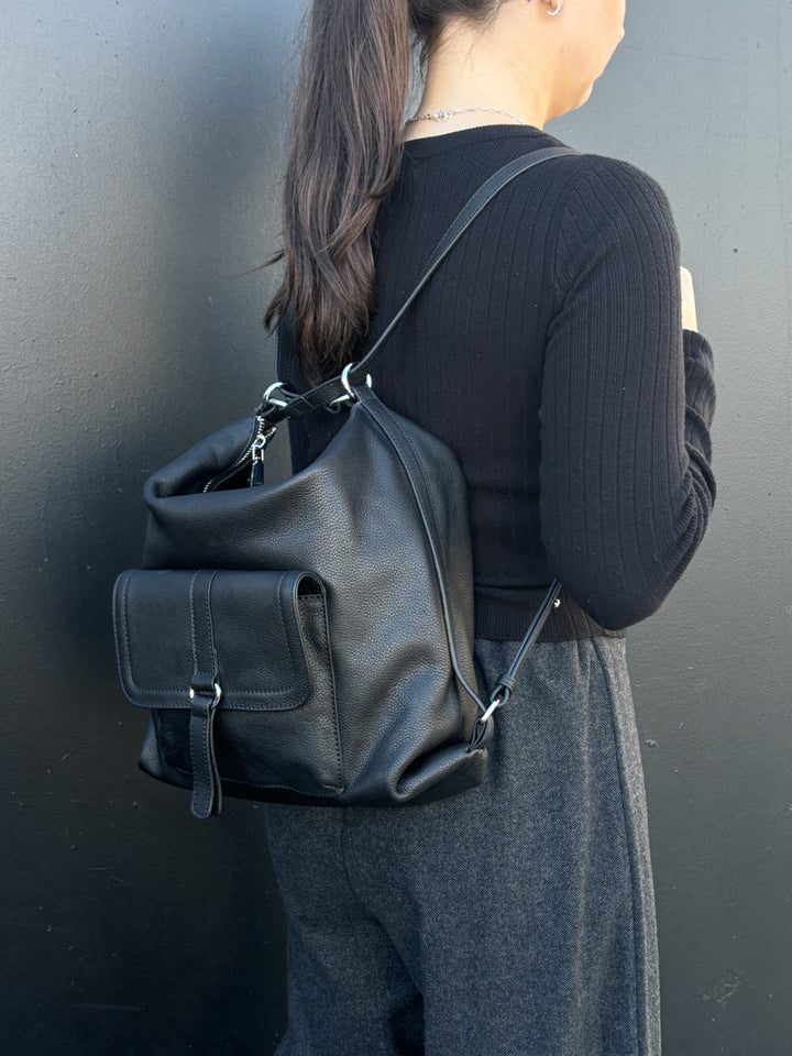 Minx Trendy Traveller Back Pack - Black Milled