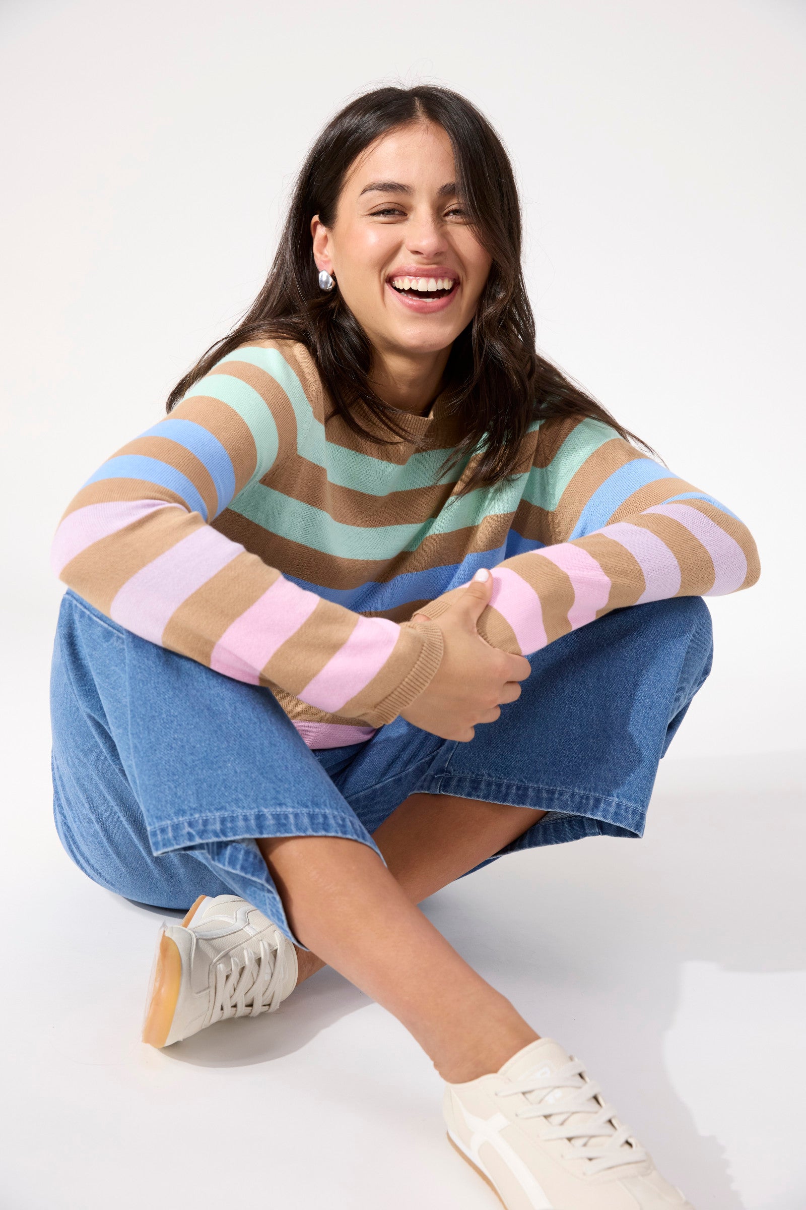 Vermont Stripe Jumper - Tan