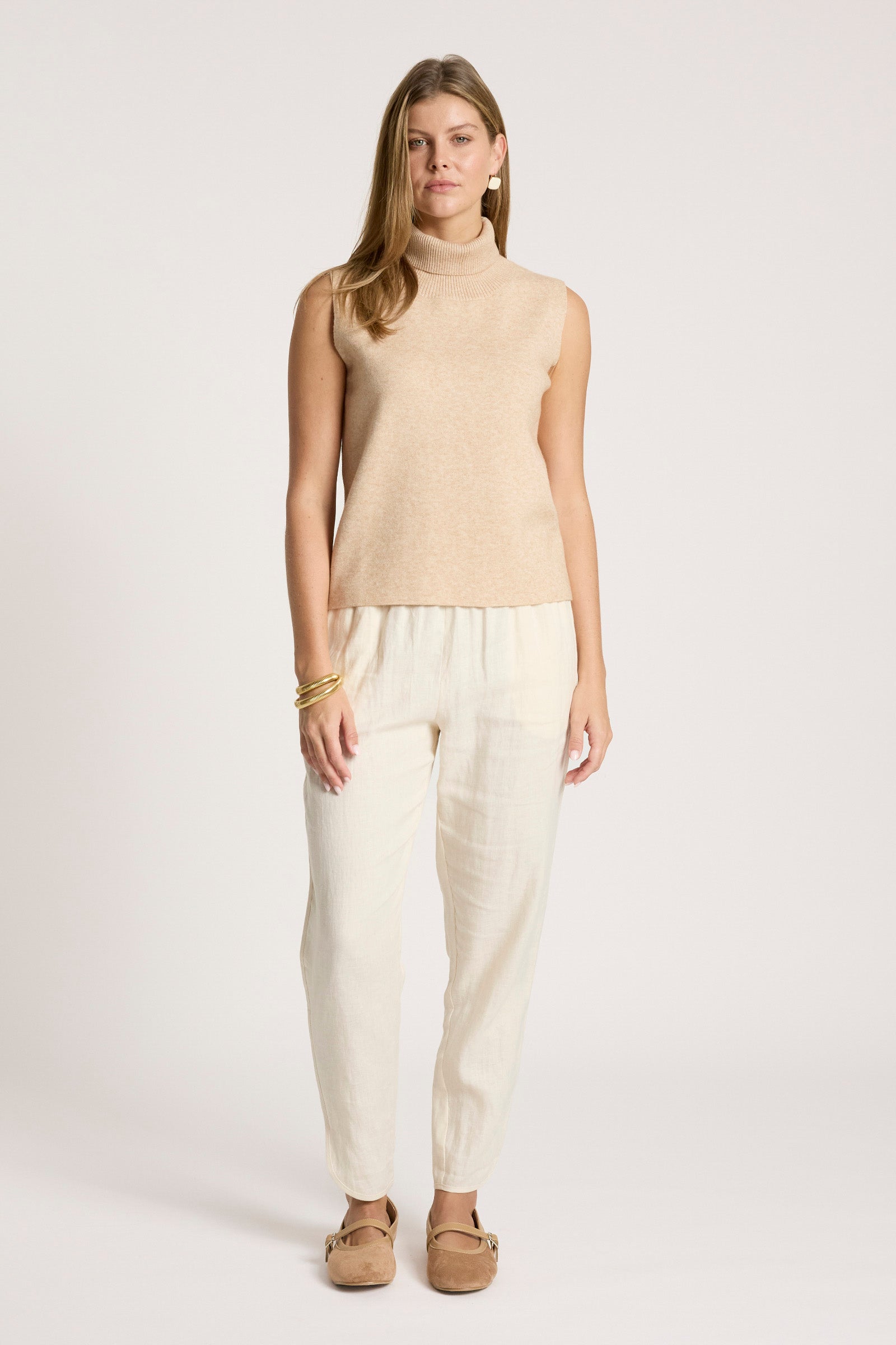 Zala Knit Vest - Bisque