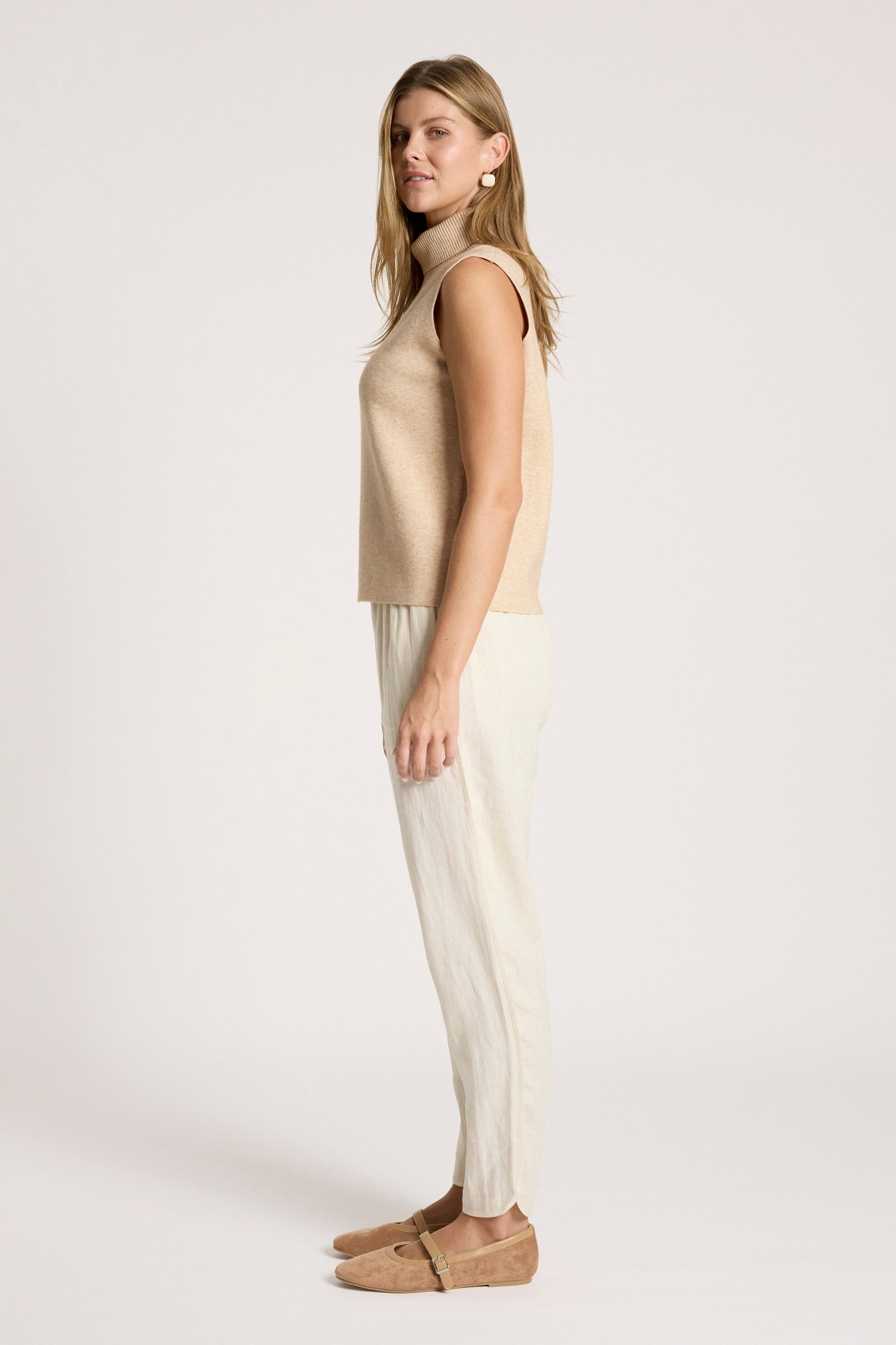 Zala Knit Vest - Bisque