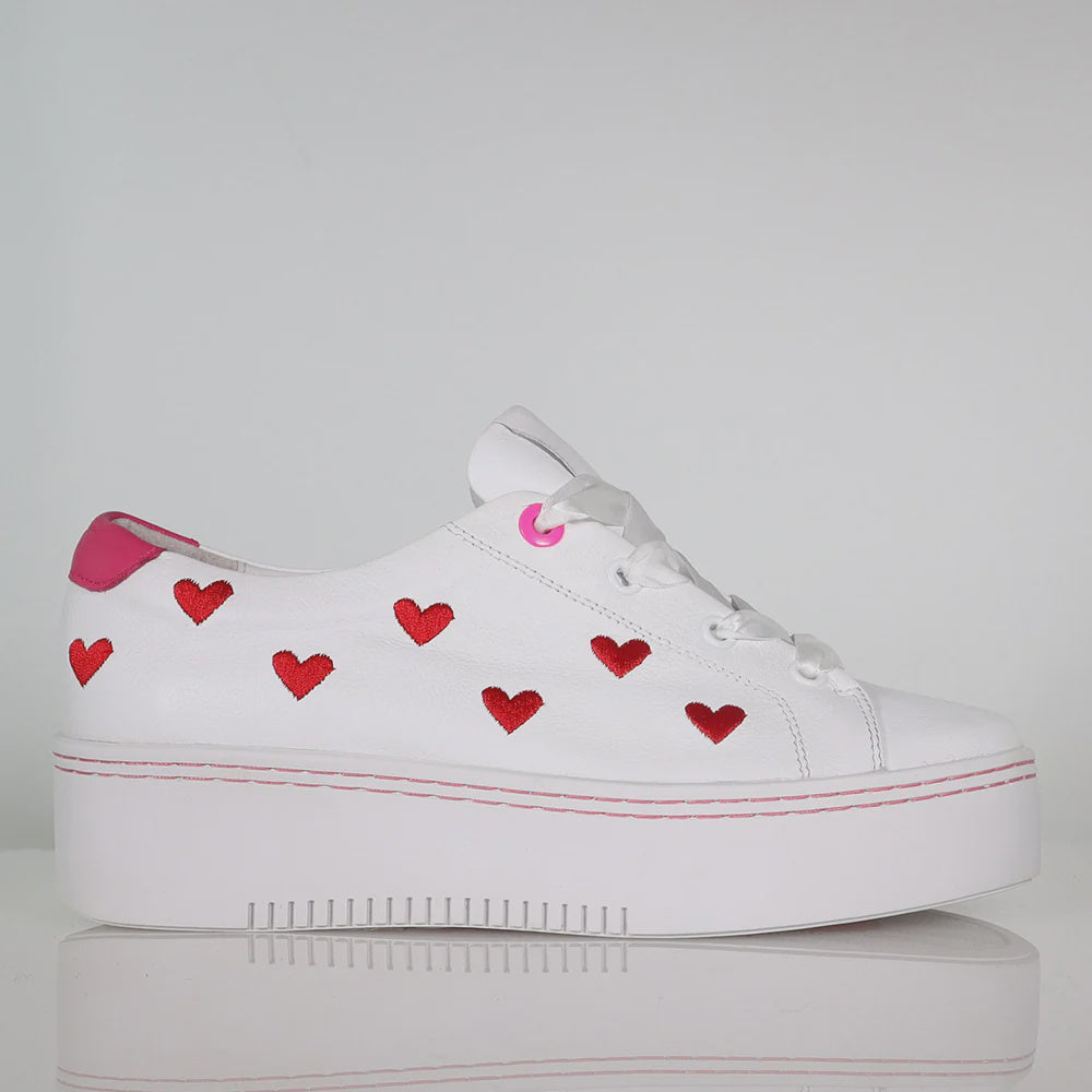 PRE ORDER Ace Of Hearts Sneaker - White / Red / Pink