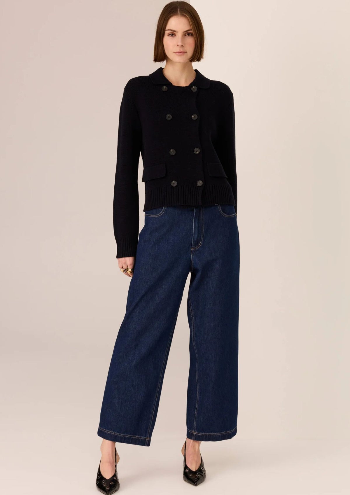 Pol Andie Cropped Jean - Dark Wash