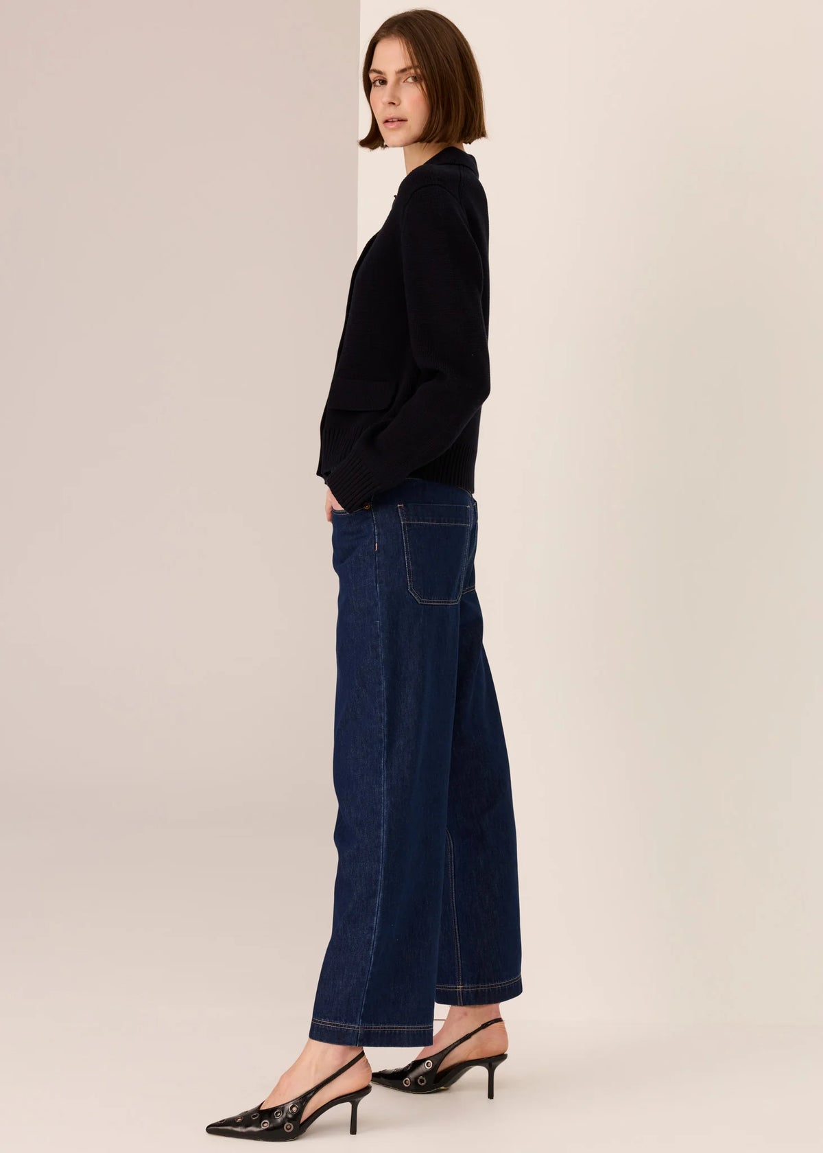 Pol Andie Cropped Jean - Dark Wash