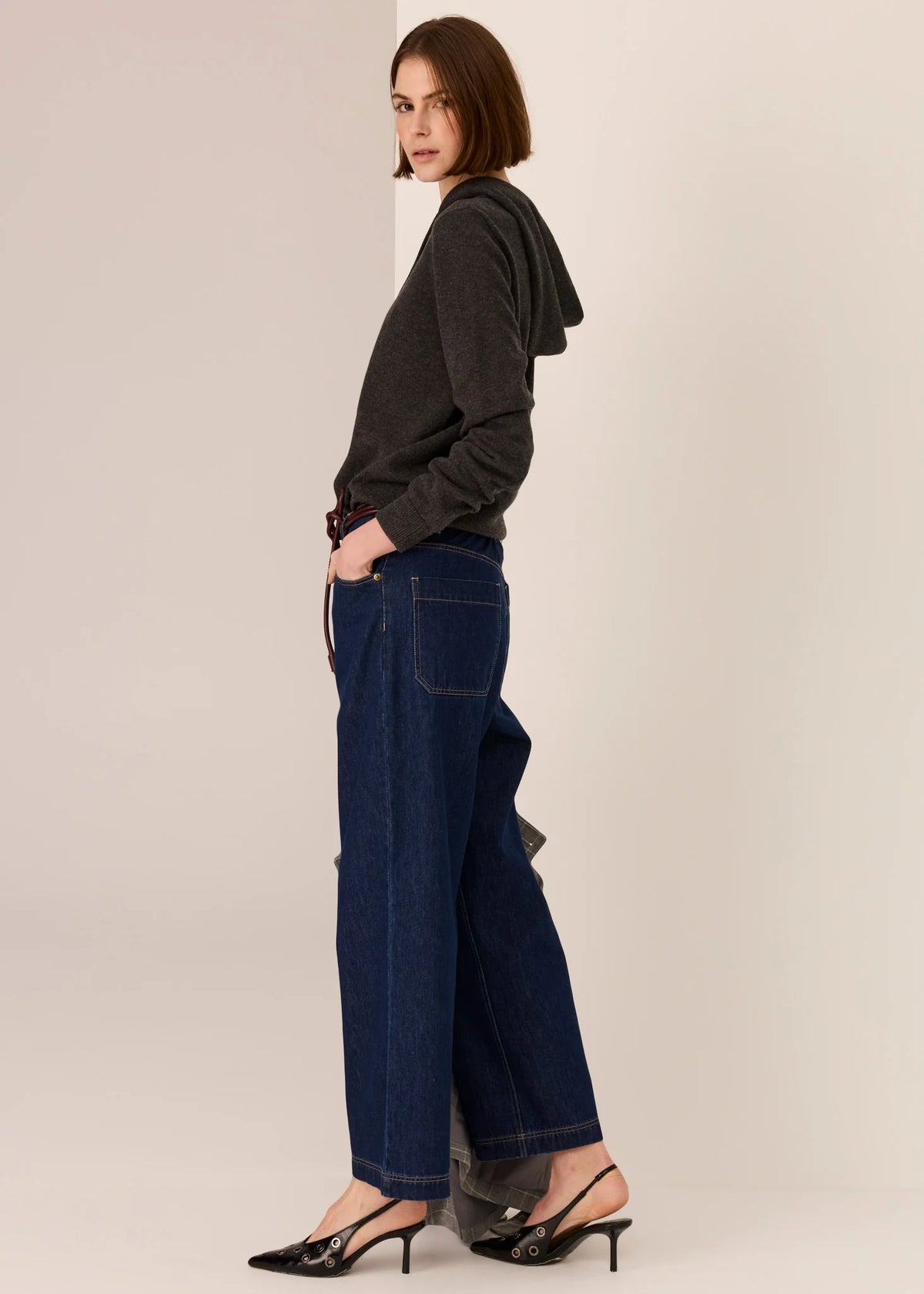 Pol Andie Cropped Jean - Dark Wash