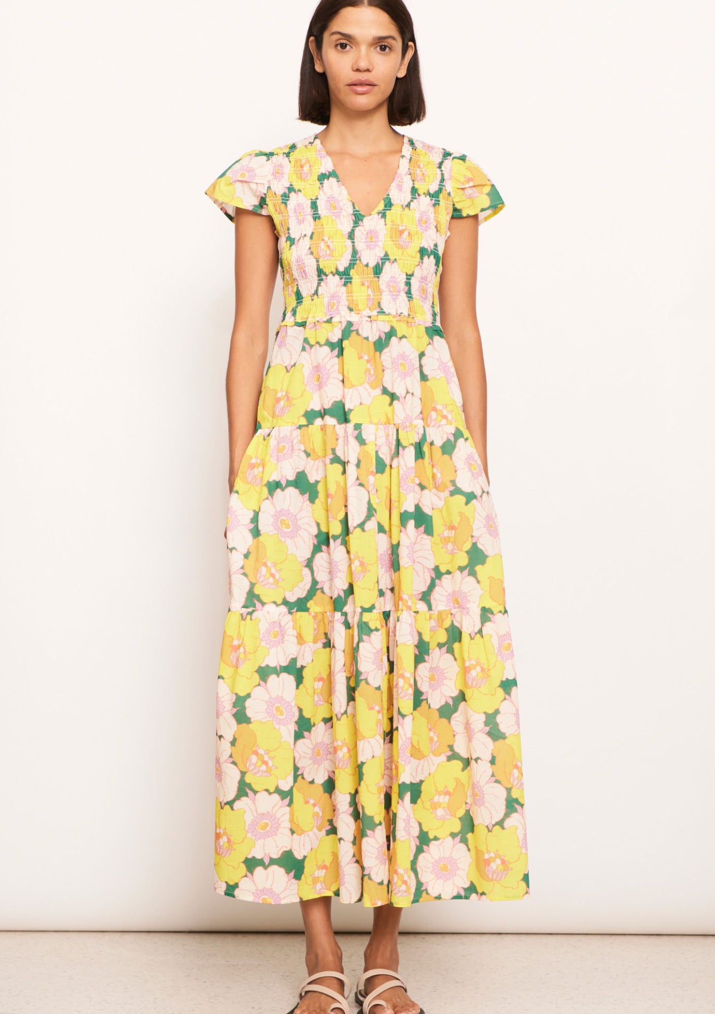 Anemanie Shirred Dress - Anemanie Print