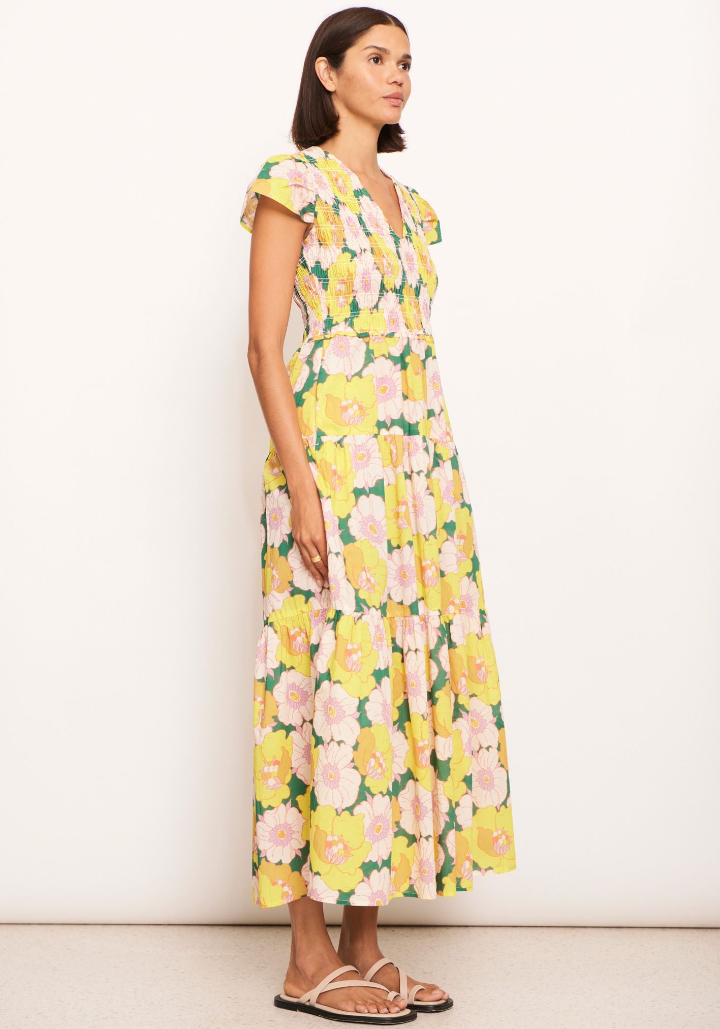 Anemanie Shirred Dress - Anemanie Print