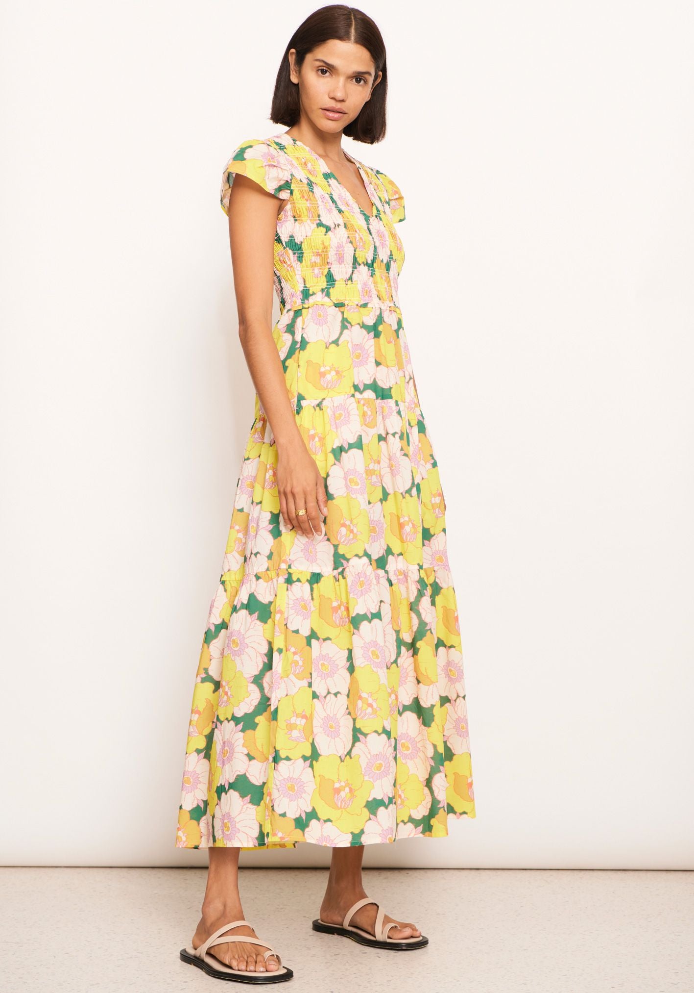 Anemanie Shirred Dress - Anemanie Print