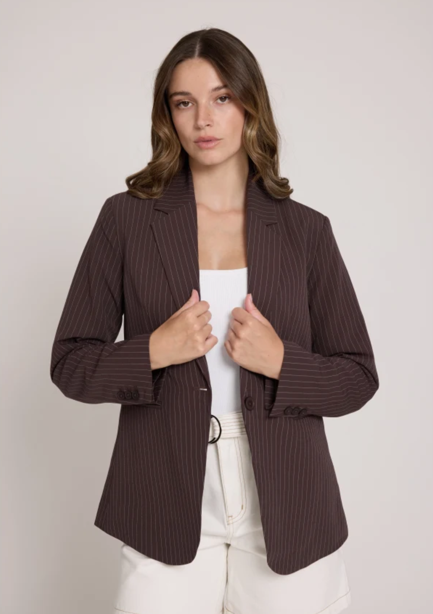 Aria Blazer - Raisin Pinstripe COMING SOON