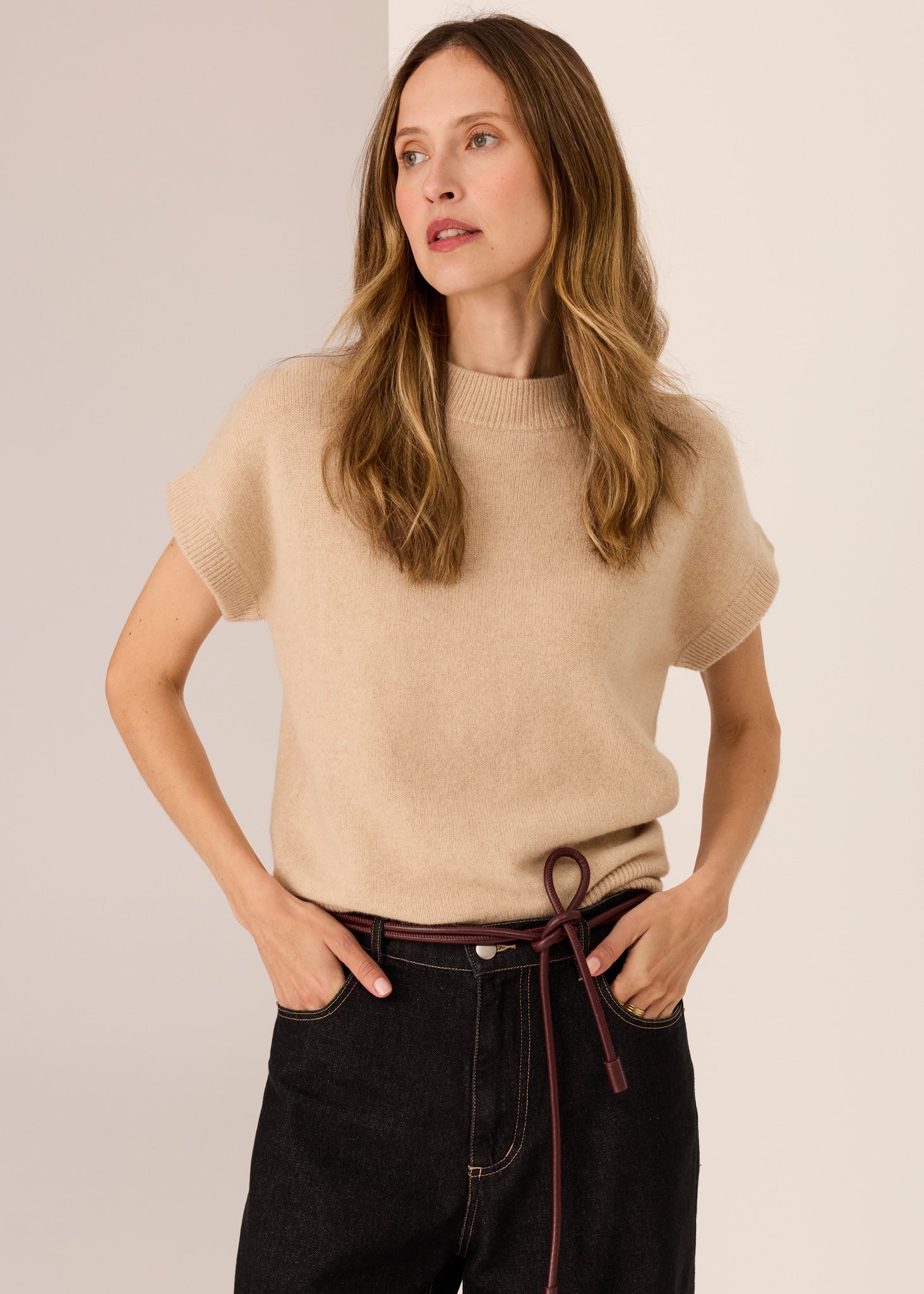 Astor Knit Top - Pebble