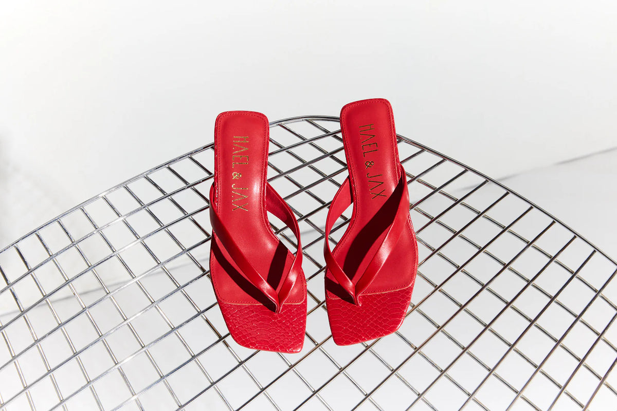 Hael & Jax Astute Stiletto Sandal - Red