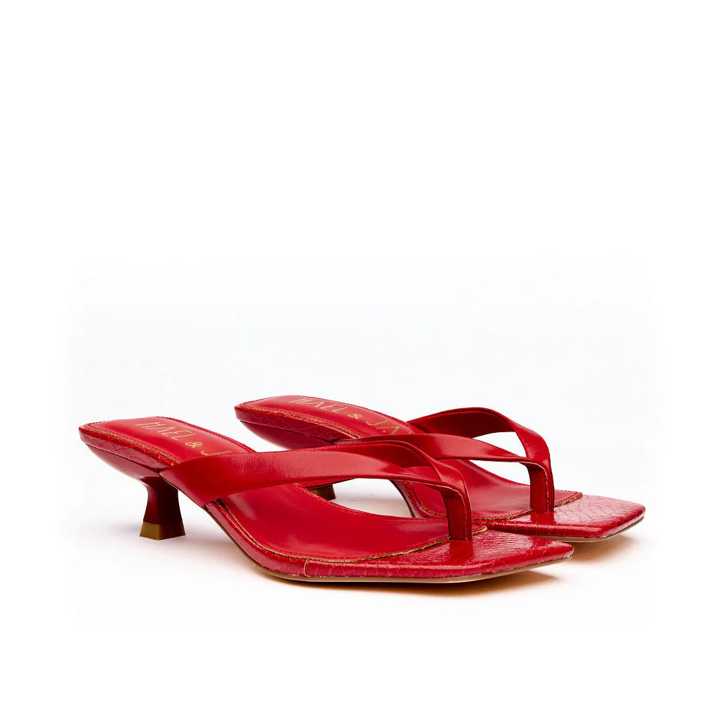 Hael & Jax Astute Stiletto Sandal - Red