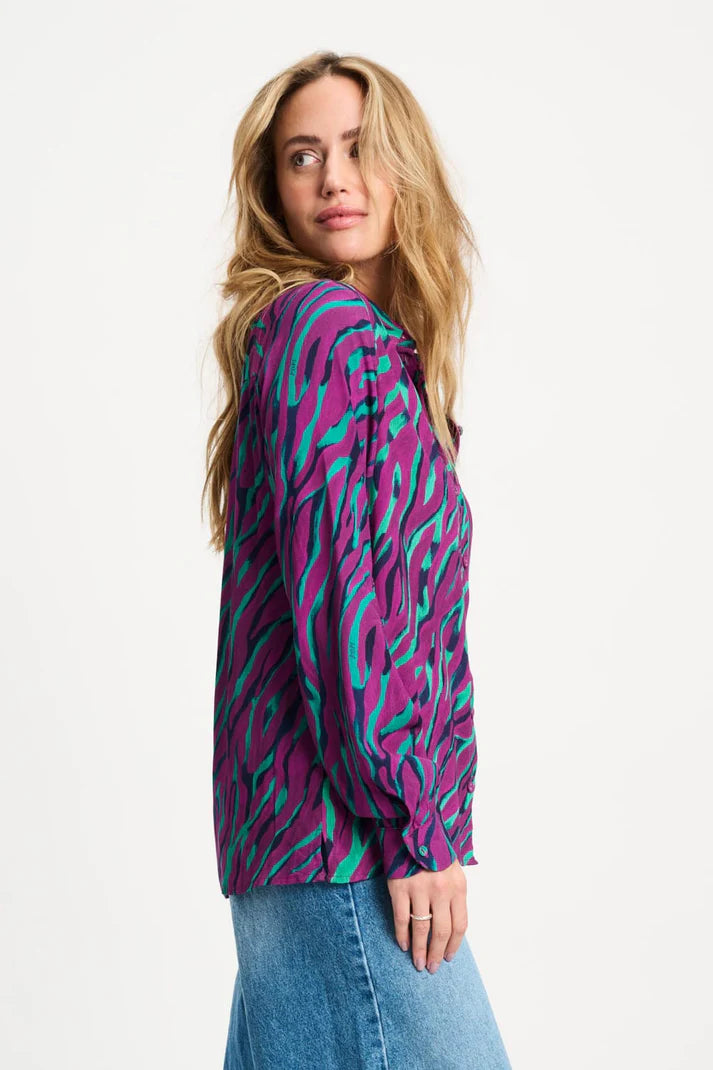 Blouse - Mila Animal Purple PRE ORDER