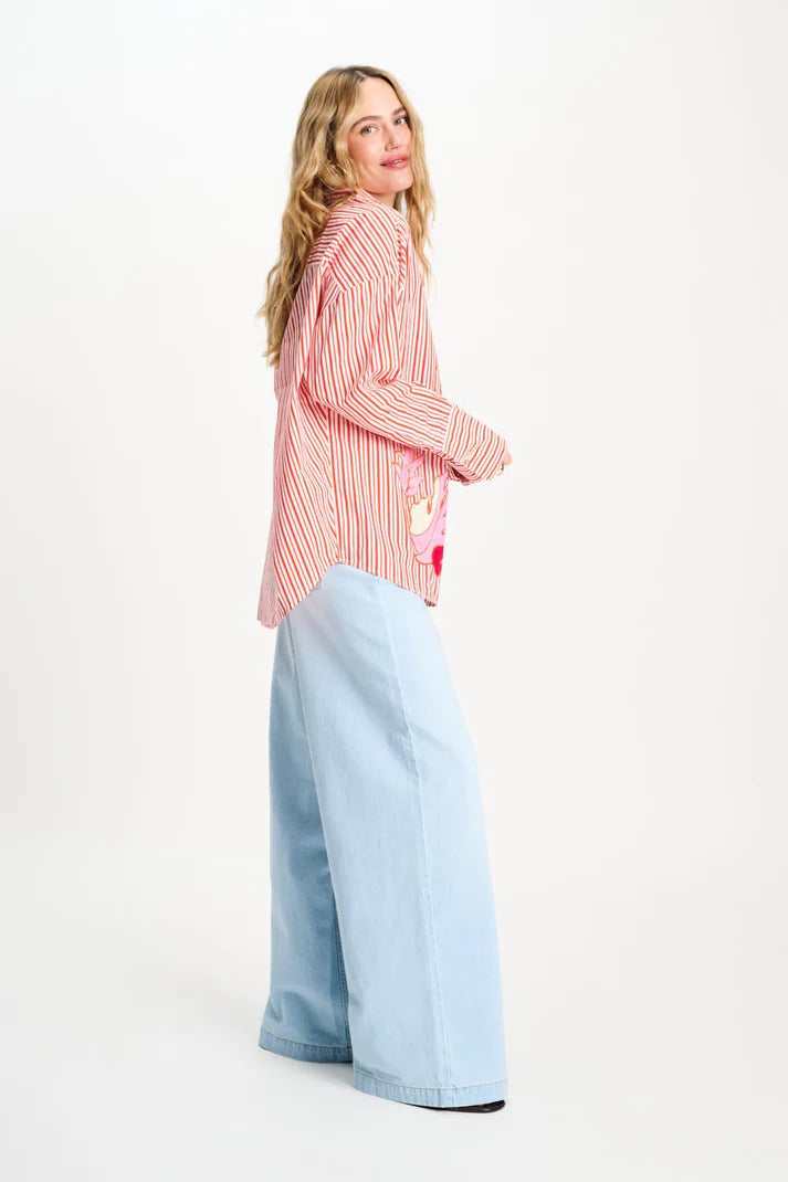 Blouse - Poplin Striped Orange PRE ORDER