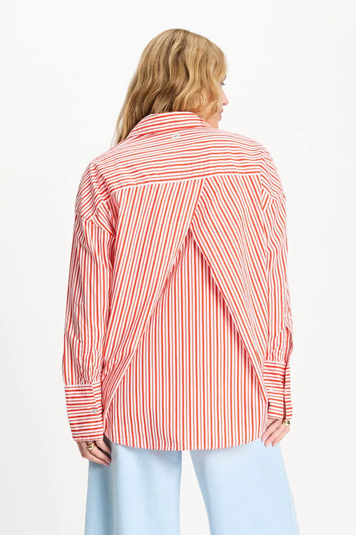 Blouse - Poplin Striped Orange PRE ORDER