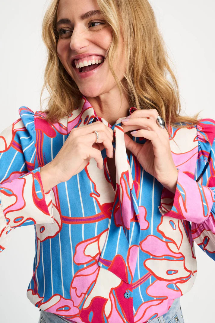 Blouse - Urban Flora Stripe PRE ORDER