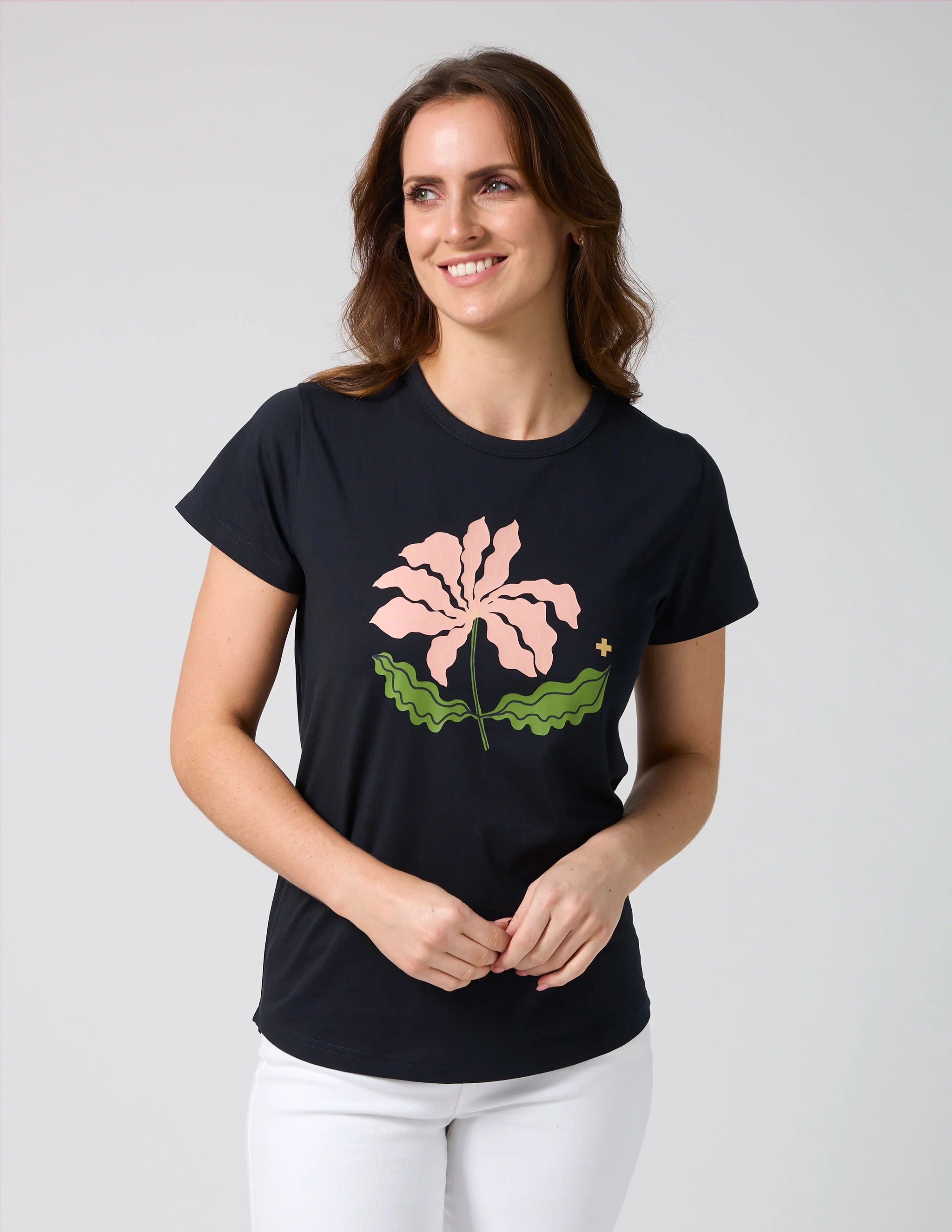 Classic Tee - Blushing Blooms Navy
