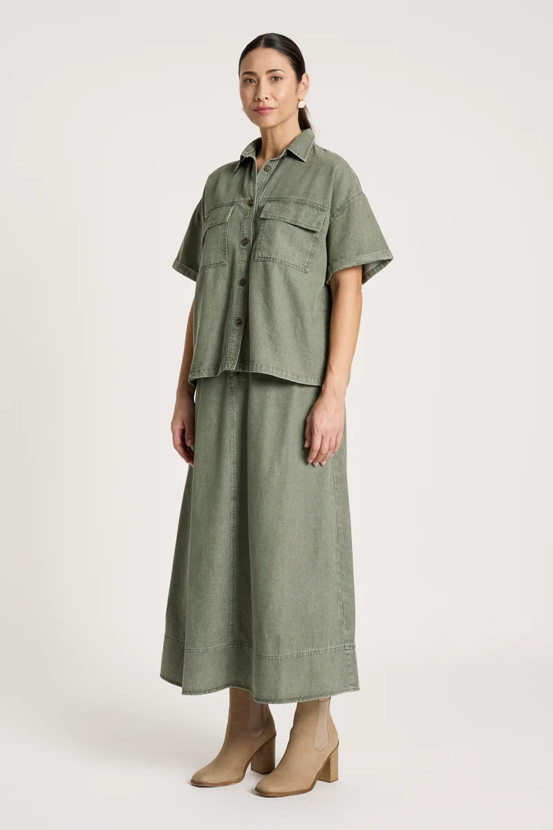 Bodhi Denim Shirt - Olive COMING SOON