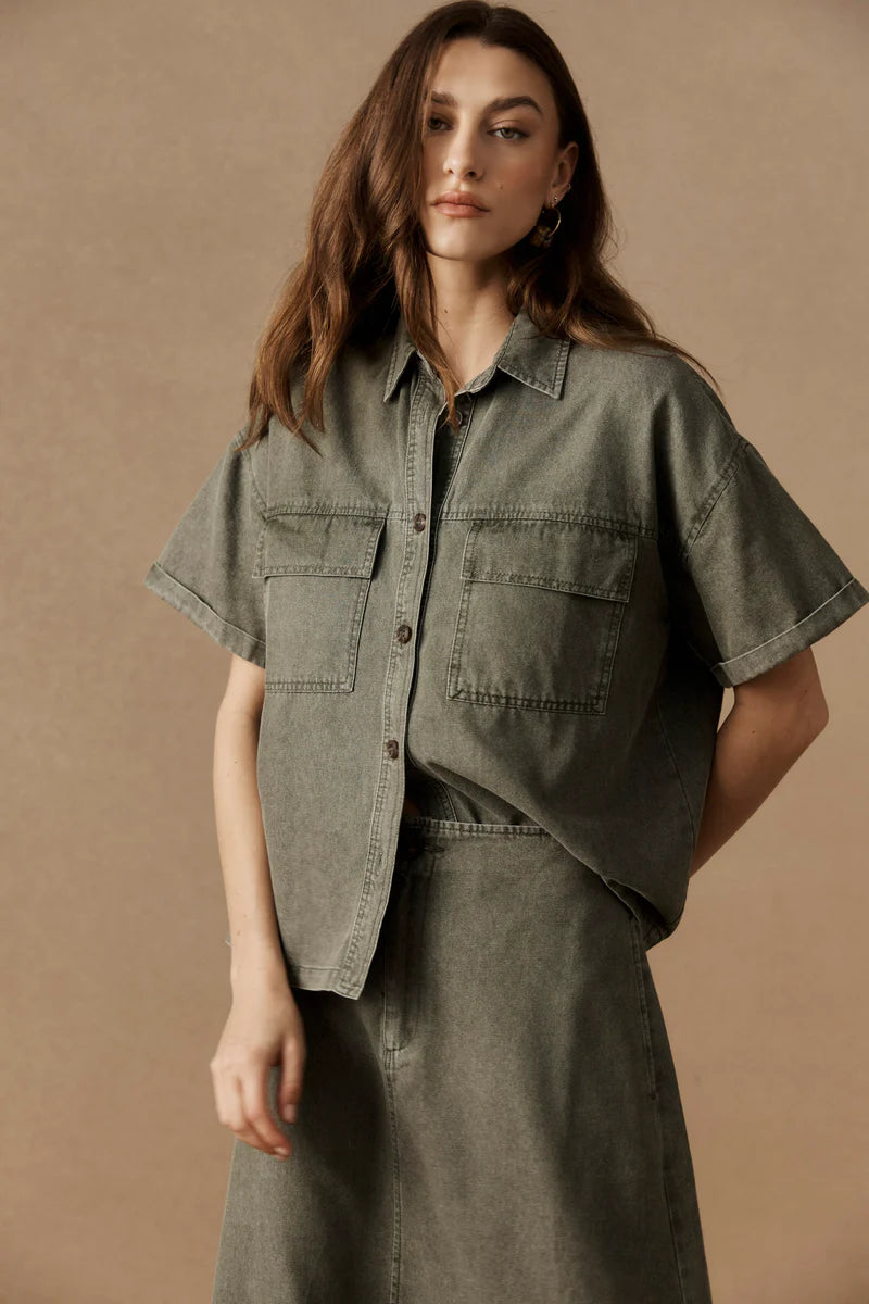 Bodhi Denim Shirt - Olive COMING SOON