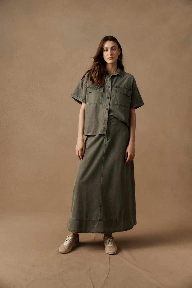 Bodhi Denim Shirt - Olive COMING SOON