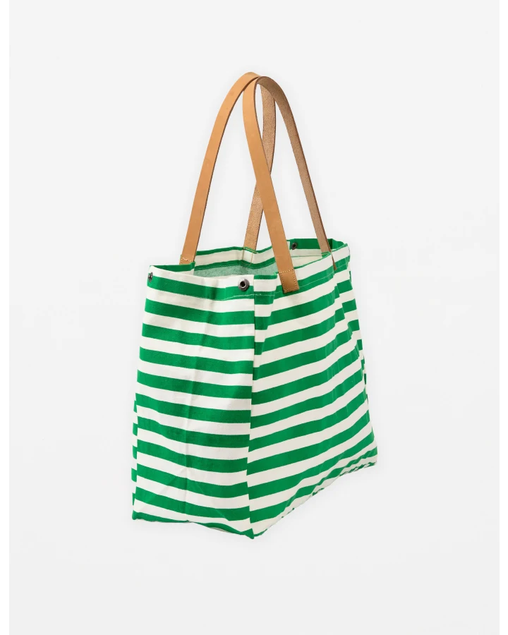 Bodrum Tote - Green Stripe