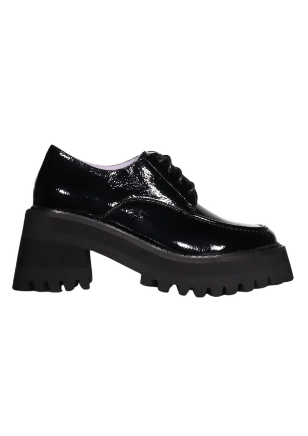 Boss Brogue - Black Crinkle Patent